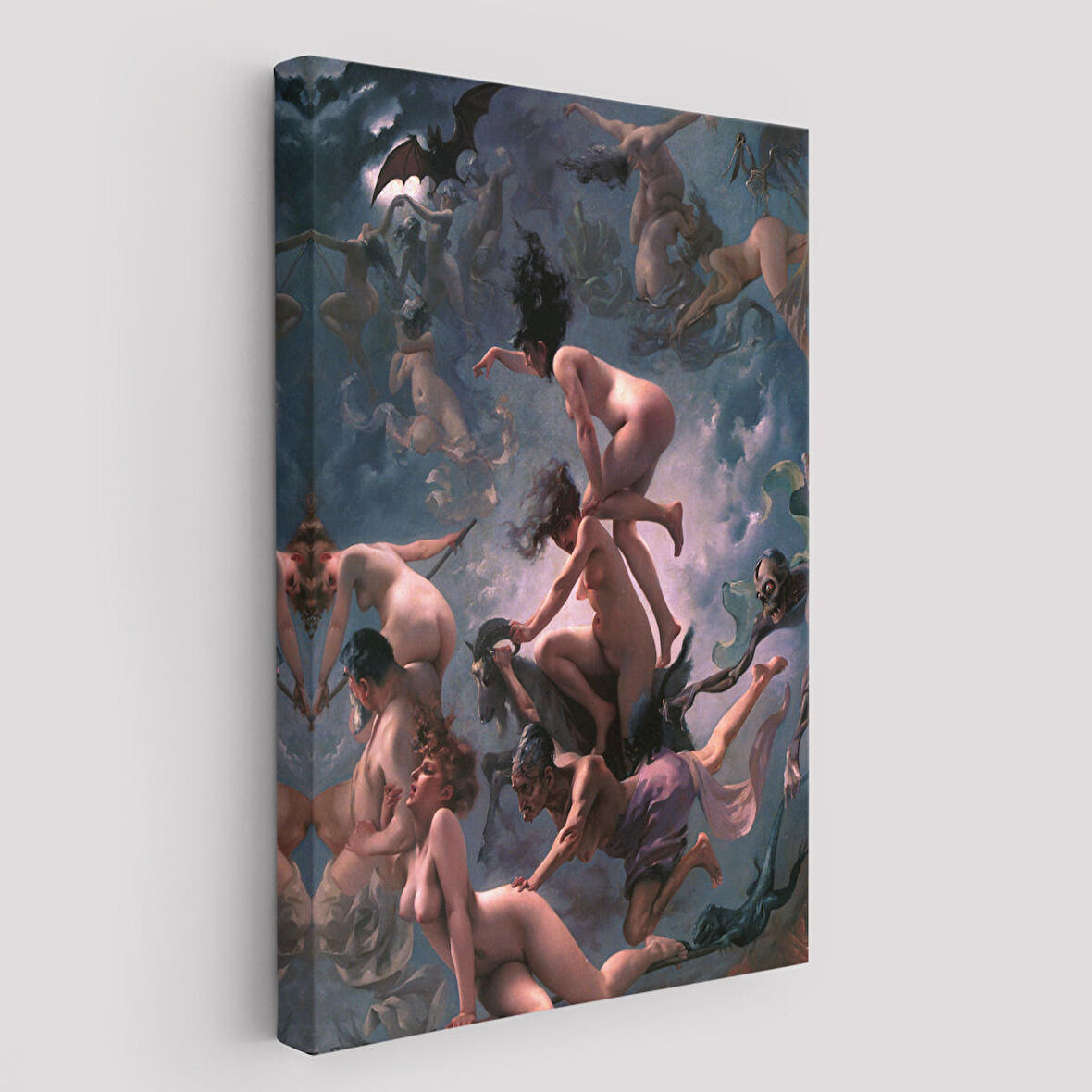 Şabat'a Giden Cadılar, Luis Ricardo Falero Vision de Faust 1878 Vintage Kanvas Tablo-5285