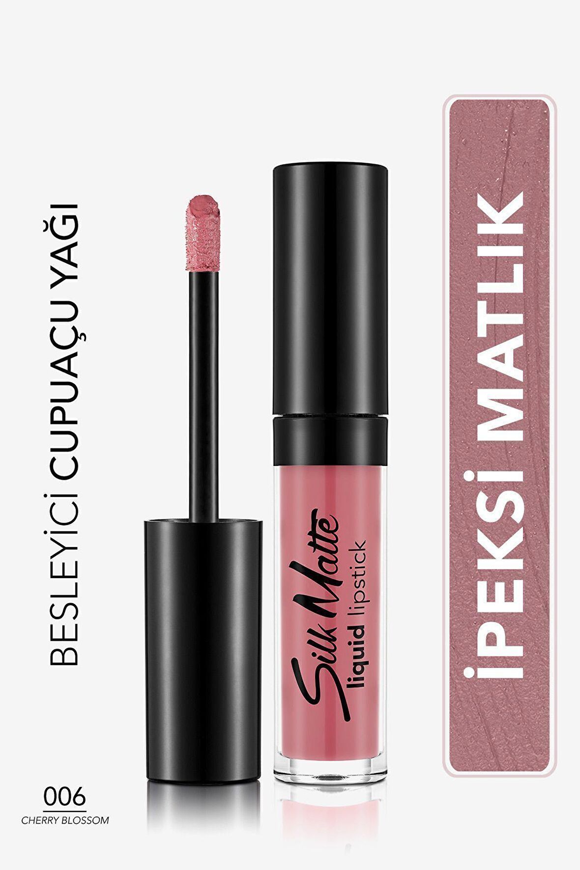 Flormar Kadife Dokulu Likit Mat Ruj - Silk Matte Liquid Lipstick - 006 CHERRY BLOSSOM - 8690604397358