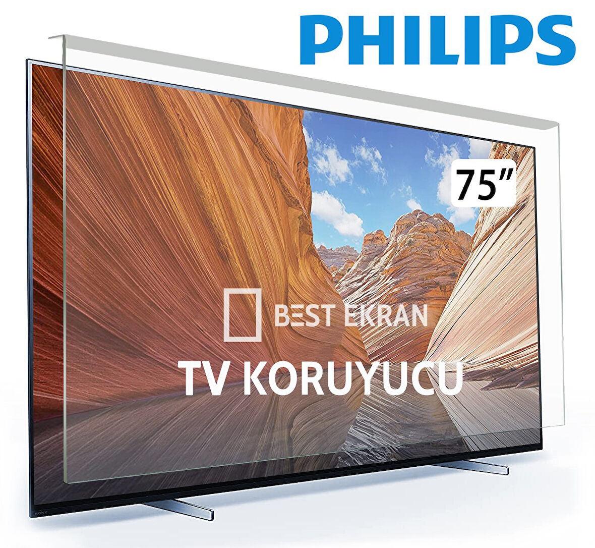 Philips 75PUS9000 TV EKRAN KORUYUCU - Philips 75" inç 189 Ekan The One 4K Ambilight Koruyucu