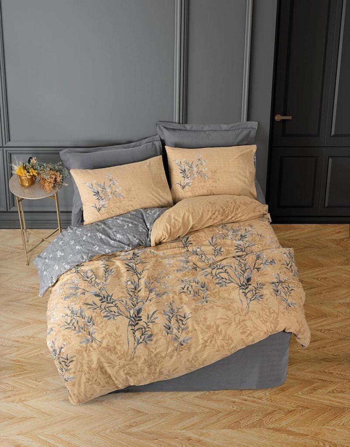 Cotton Box Modeline Çiçekli Pamuk Çift Kişilik Nevresim Takımı