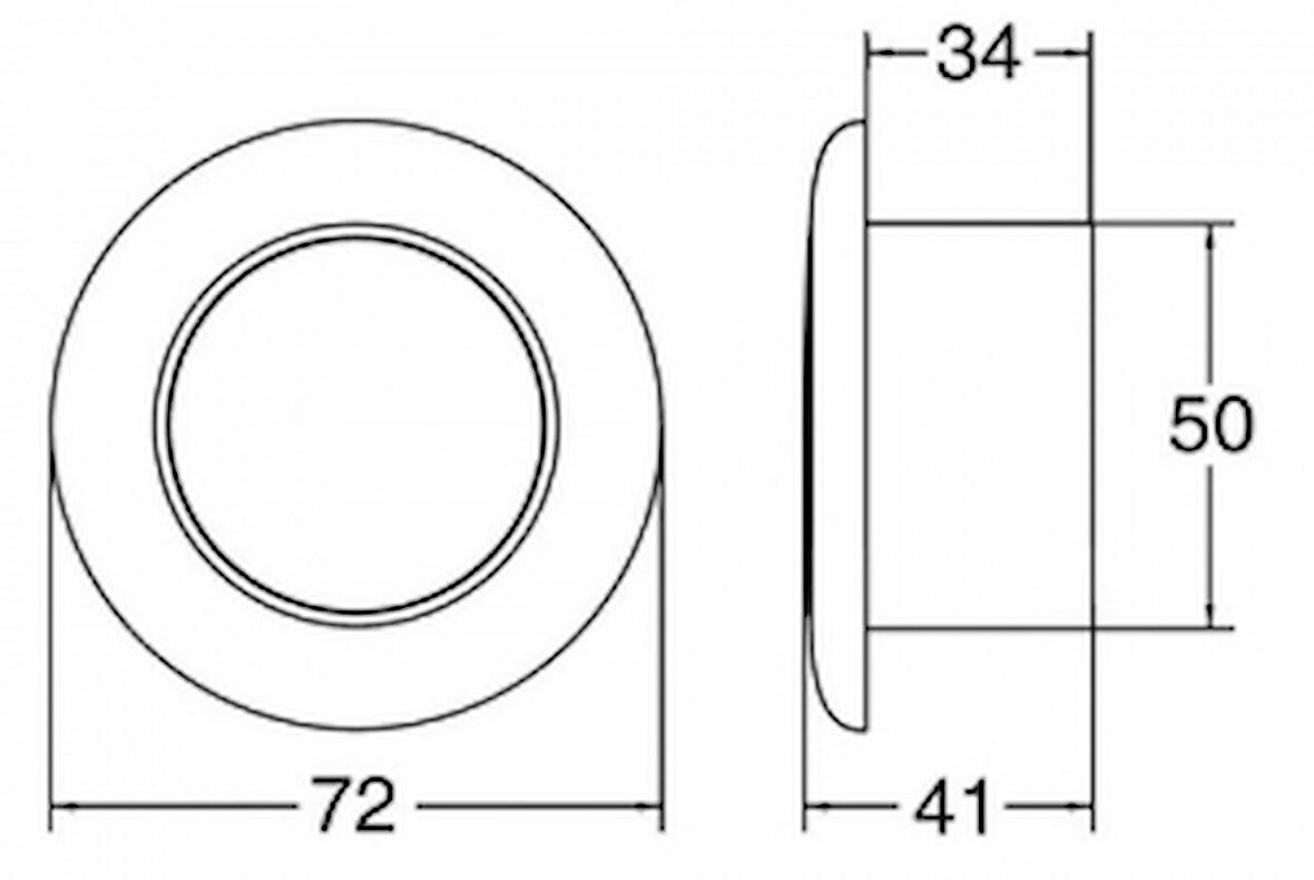 Hella Marine LED spot lambaları Ø 50mm gömme montaj Beyaz Plastik