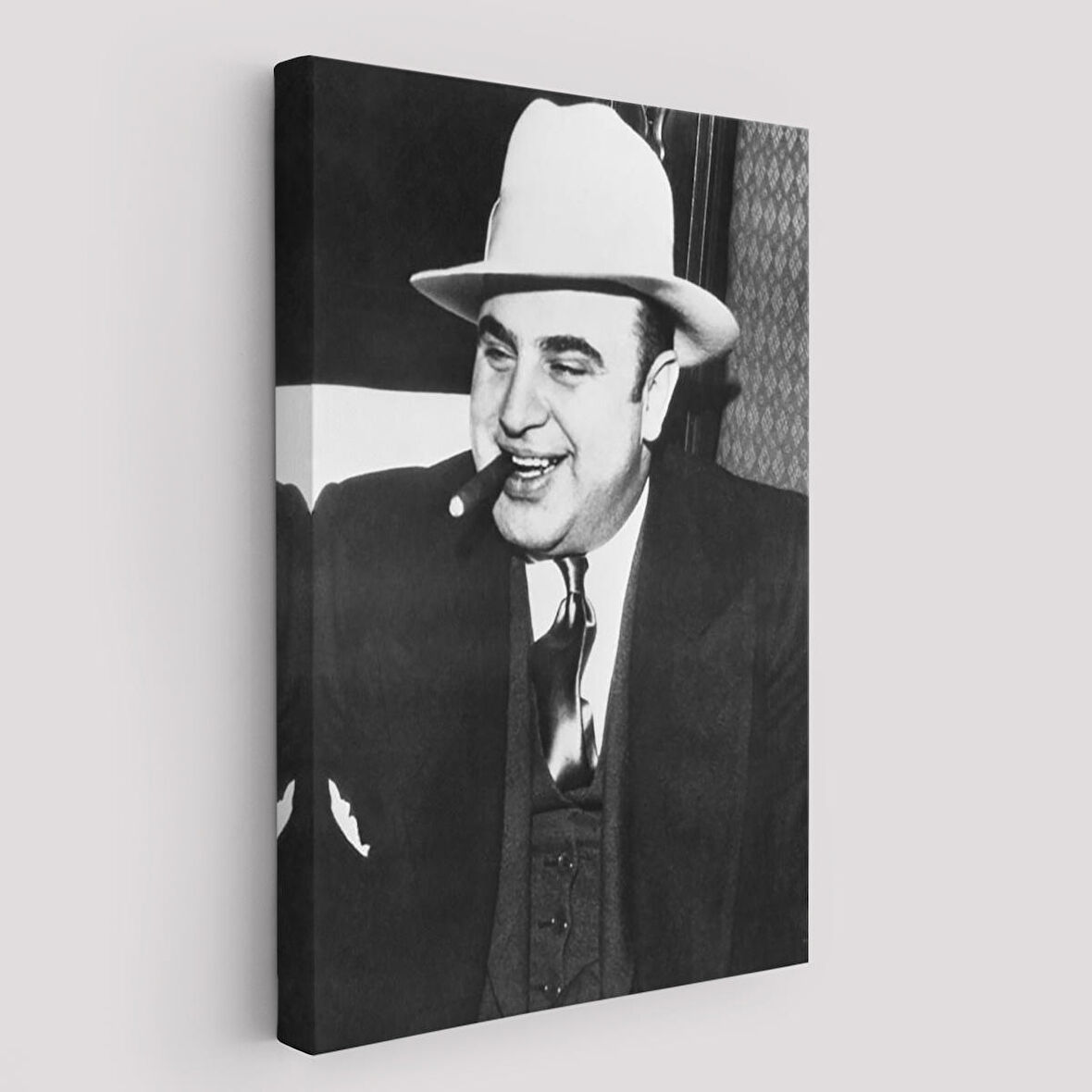 Ünlü Sabıka Fotoğrafı Posteri, Ünlü Mafya Patronu, Al Capone Kanvas Tablo-5292