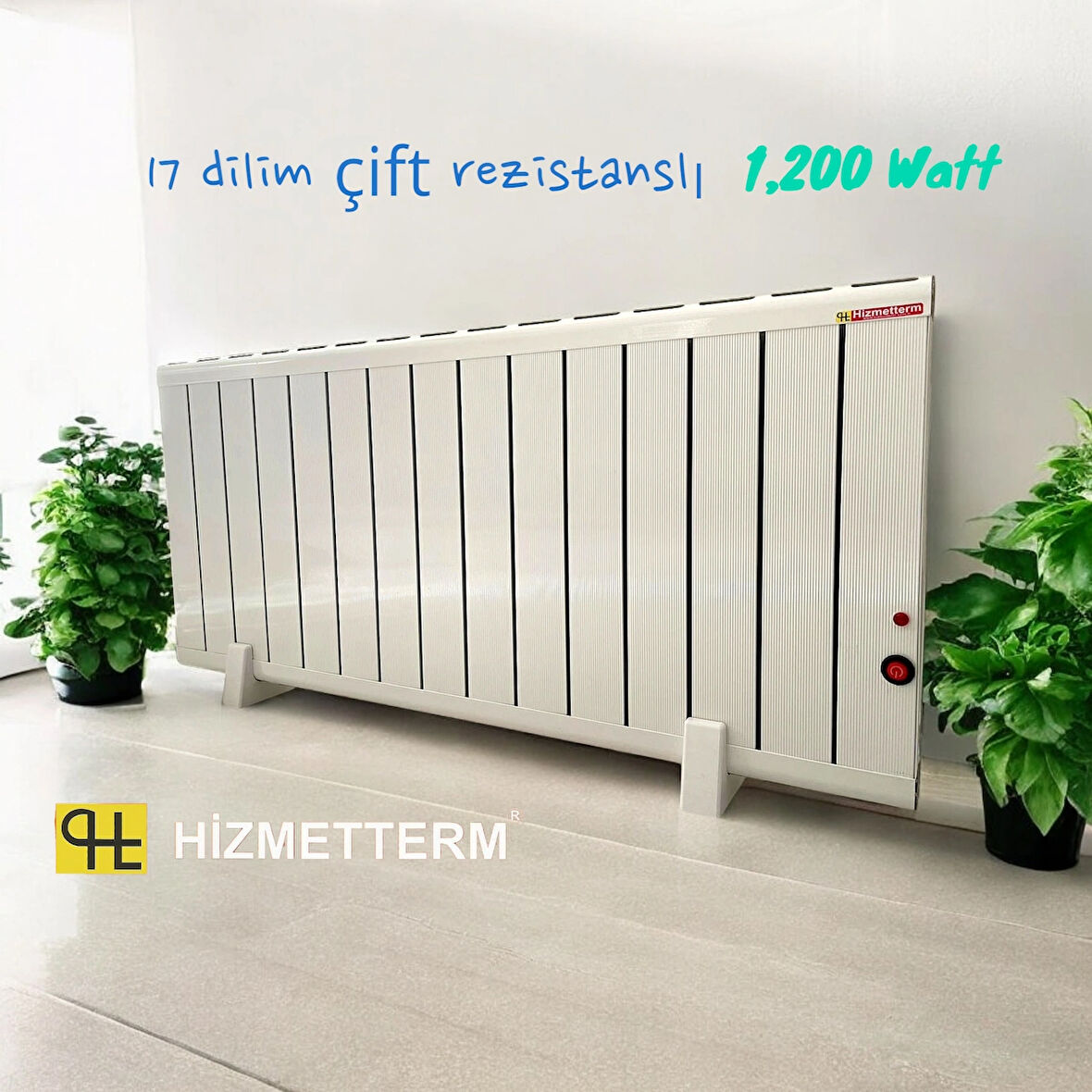 Elektrikli Radyatör Çift Rezistanslı 120 cm 17 Dilim Hizmetterm