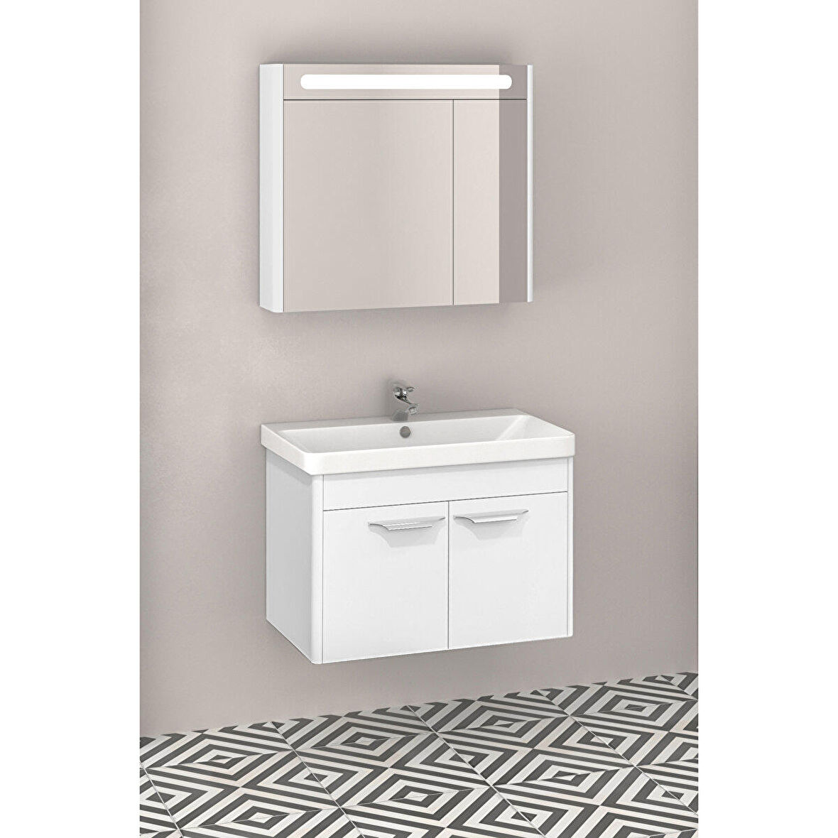 MAUNA 80 CM BANYO DOLABI BEYAZ - BOY DOLAP HARİÇ 