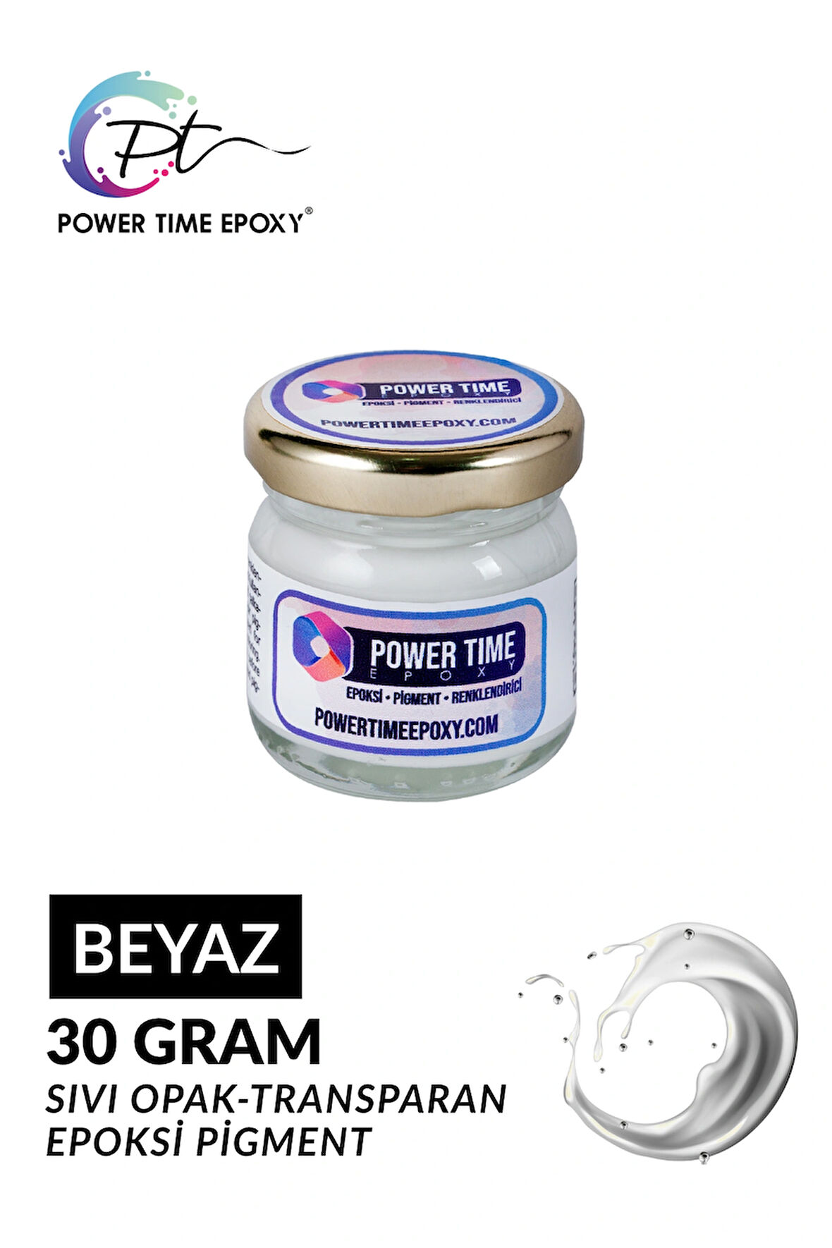 Opak & Transparan Sıvı Pigment Boya / Beyaz / Epoksi Için 30 GRAM