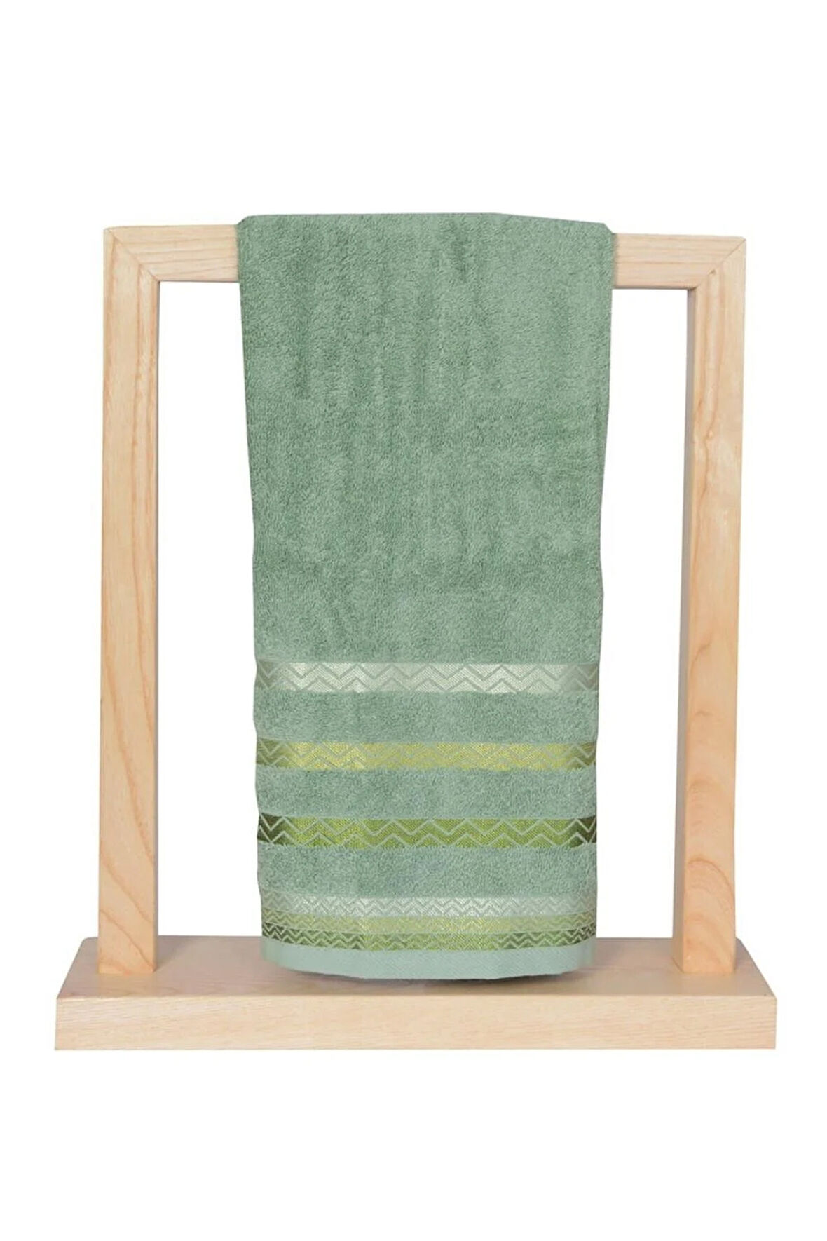 Vos Versa Bursa Varak Serisi 50x90cm %100 Pamuk Yüz Havlusu Haki Yeşil VVHM0018