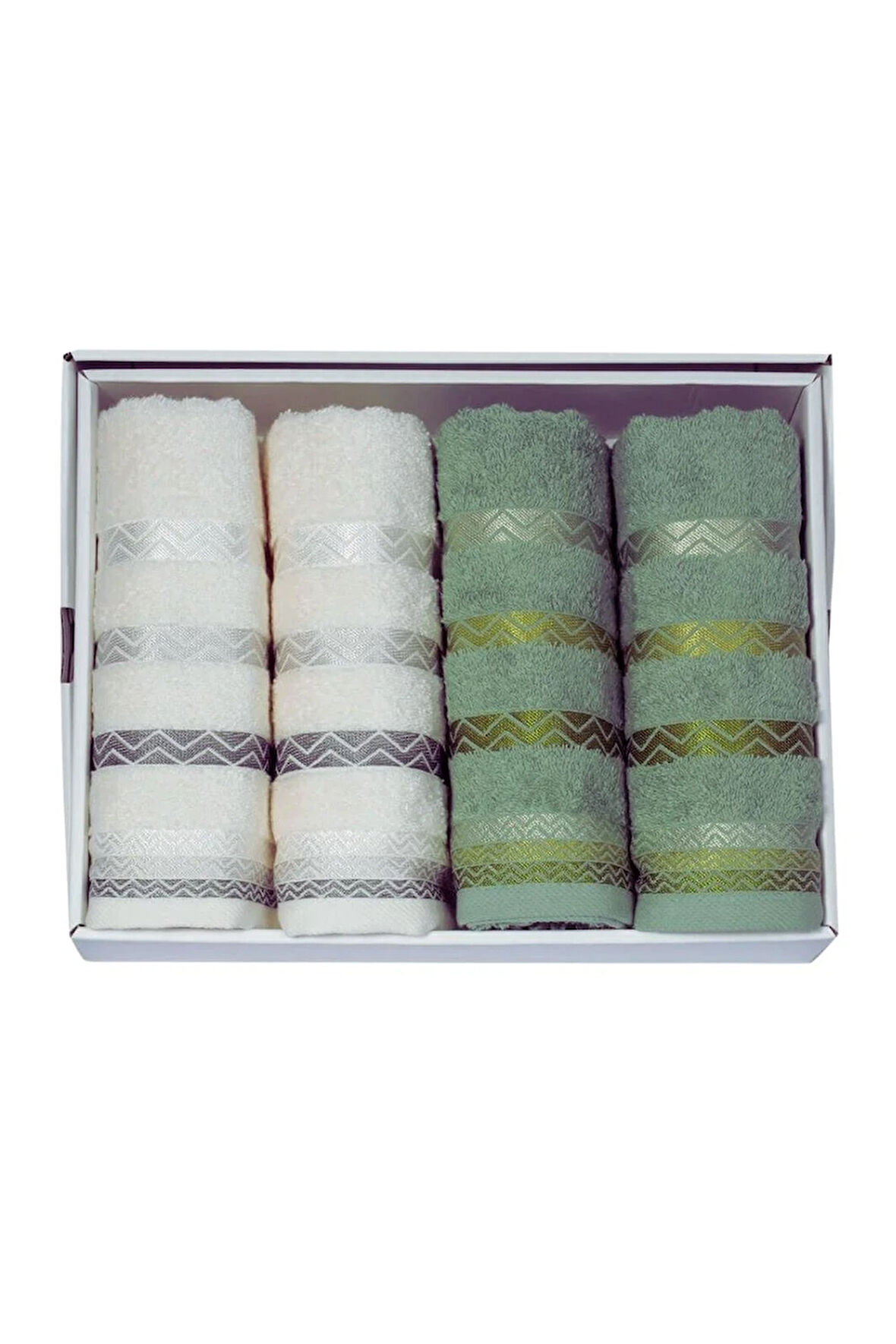 Vos Versa Bursa Varak Serisi 50x90cm %100 Pamuk 4lü Yüz Havlusu Karşık VVHM0030