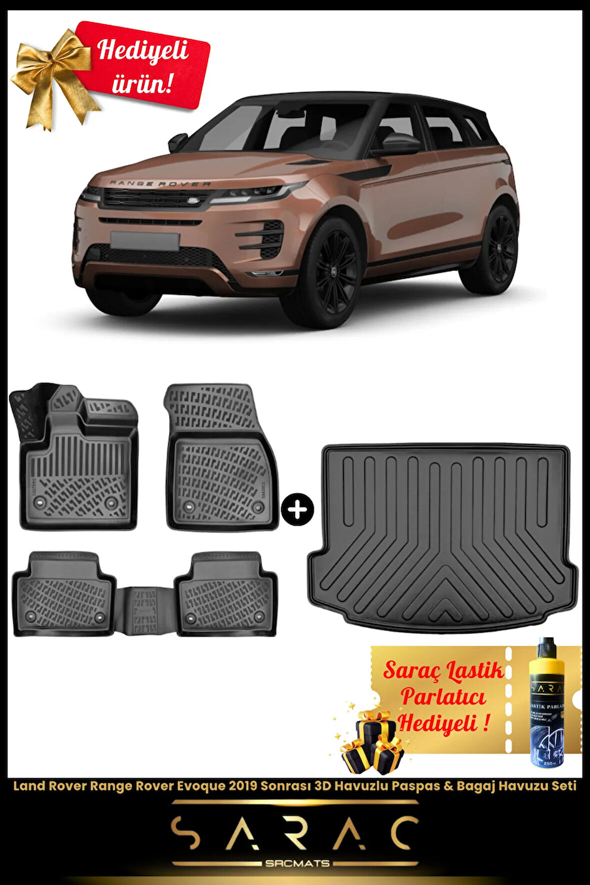 Land Rover Range Rover Evoque 2019 Sonrası 3D Havuzlu Paspas & Bagaj Havuzu Seti+(HEDİYELİ!)