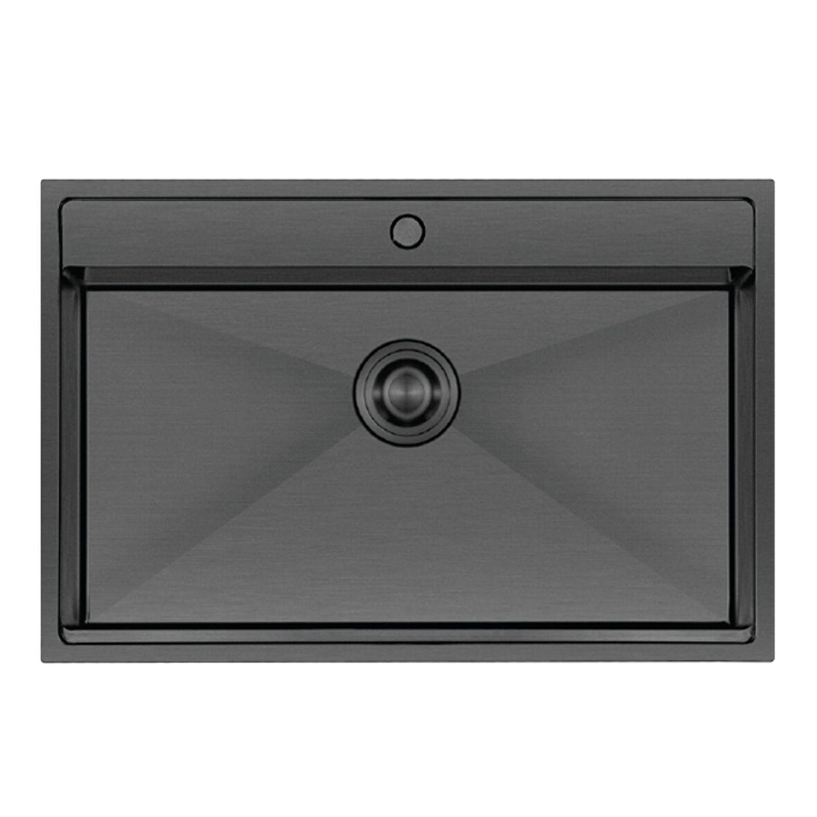 Crauf Poli 6303 PVD Füme Tek Gözlü 51x78 cm Paslanmaz Çelik Mutfak Eviyesi