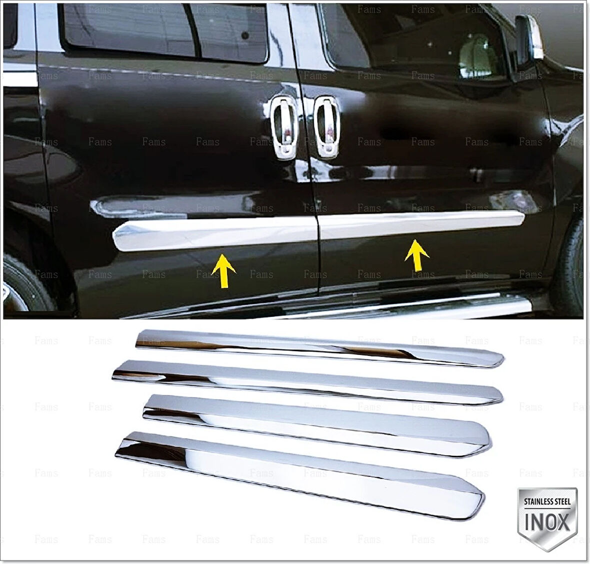 Ram Promaster City Krom Yan Kapı Çıtası 4 Kapı 2014 Üzeri P.çelik