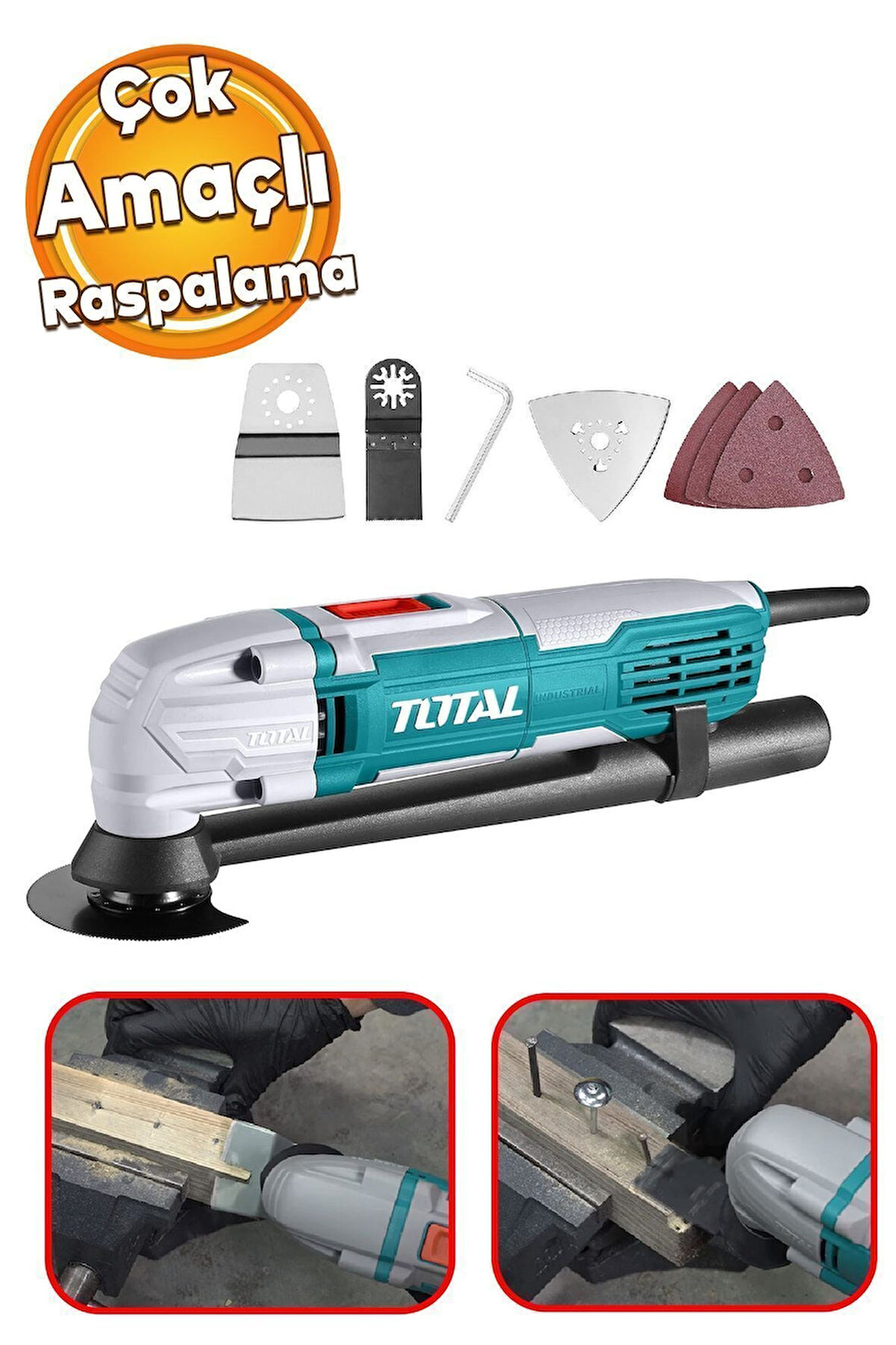 Total Çok Amaçlı El Aleti Kablolu 220 V Paspaslama 300 W Raspalama Testere Kazıyıcı Kesici TS3006