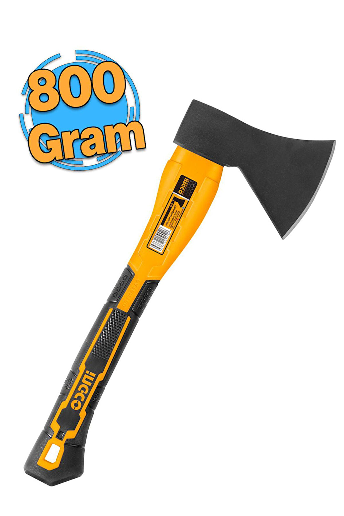 İNGCO HAX0208008 Balta Fiber Saplı 800 GR Keskin Sağlam Kamp Baltası Odun Ağaç Kesme Kesim Ayırma