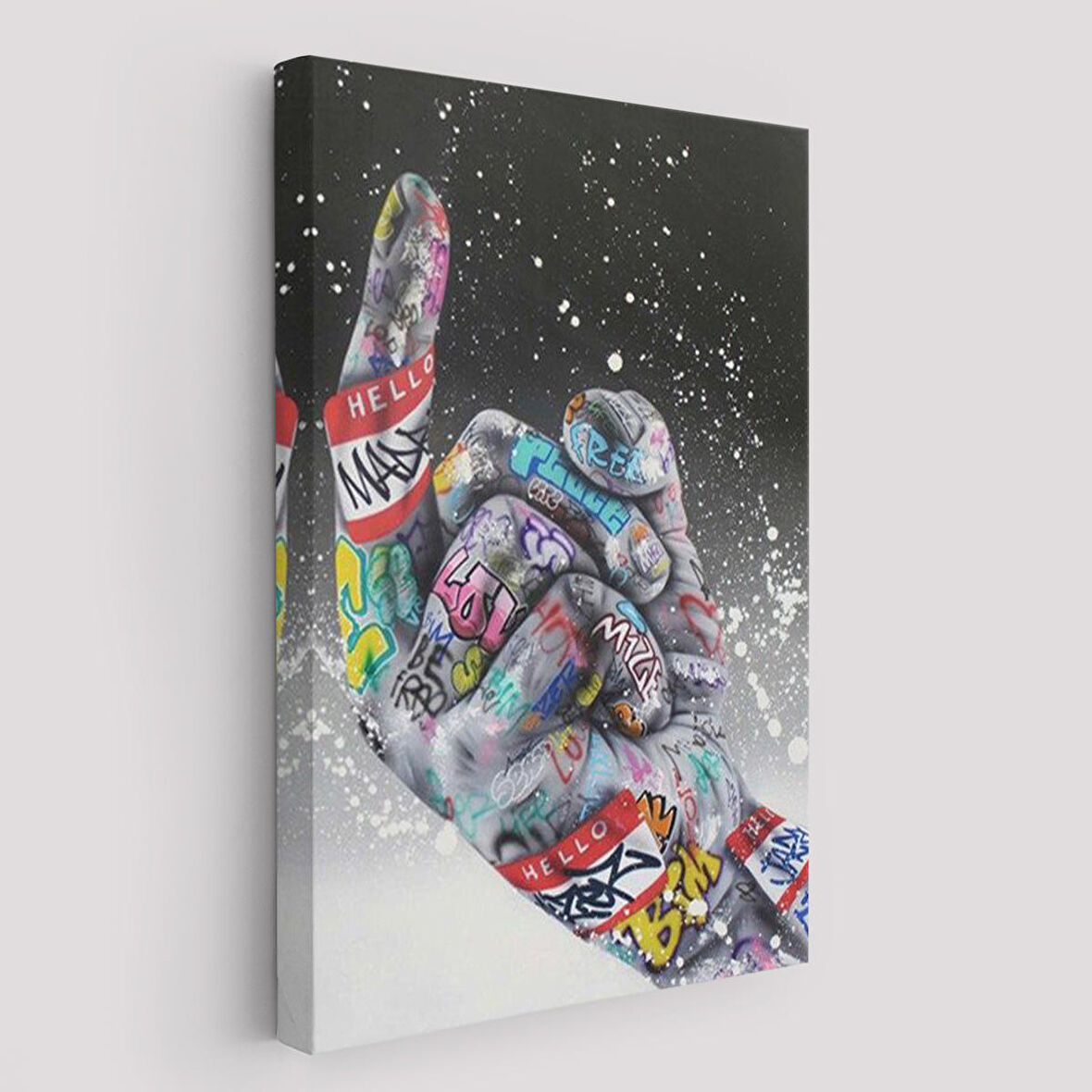 Graffiti Orta Parmak İzi Graffiti, Küfürlü El Hareketi, Hip Hop anvas Tablo-5314