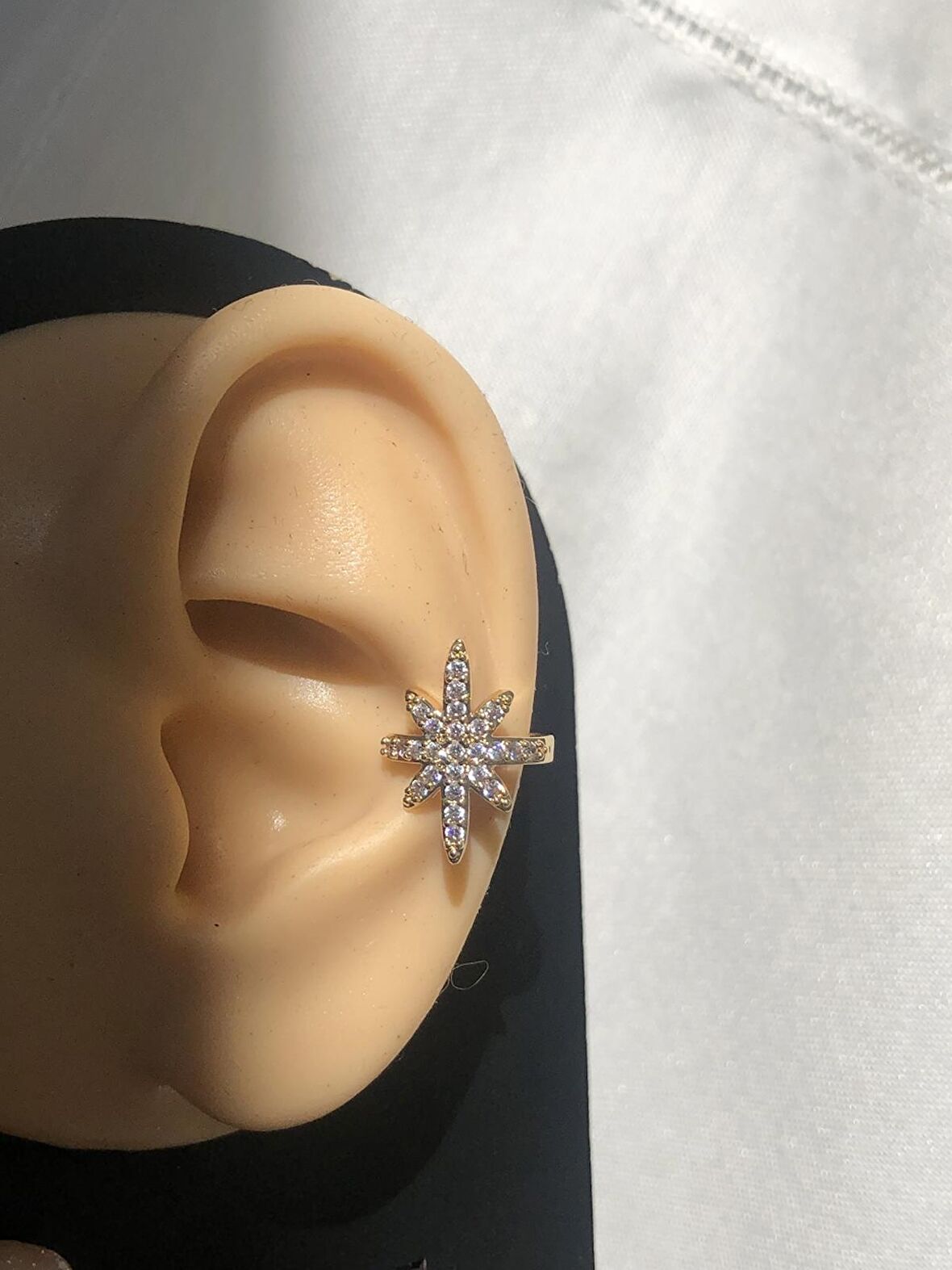 NATURE Çelik  Zirkon Taşlı Kuzey Yıldızı  Sıkıştırma Earcuff Gold Renk Küpe