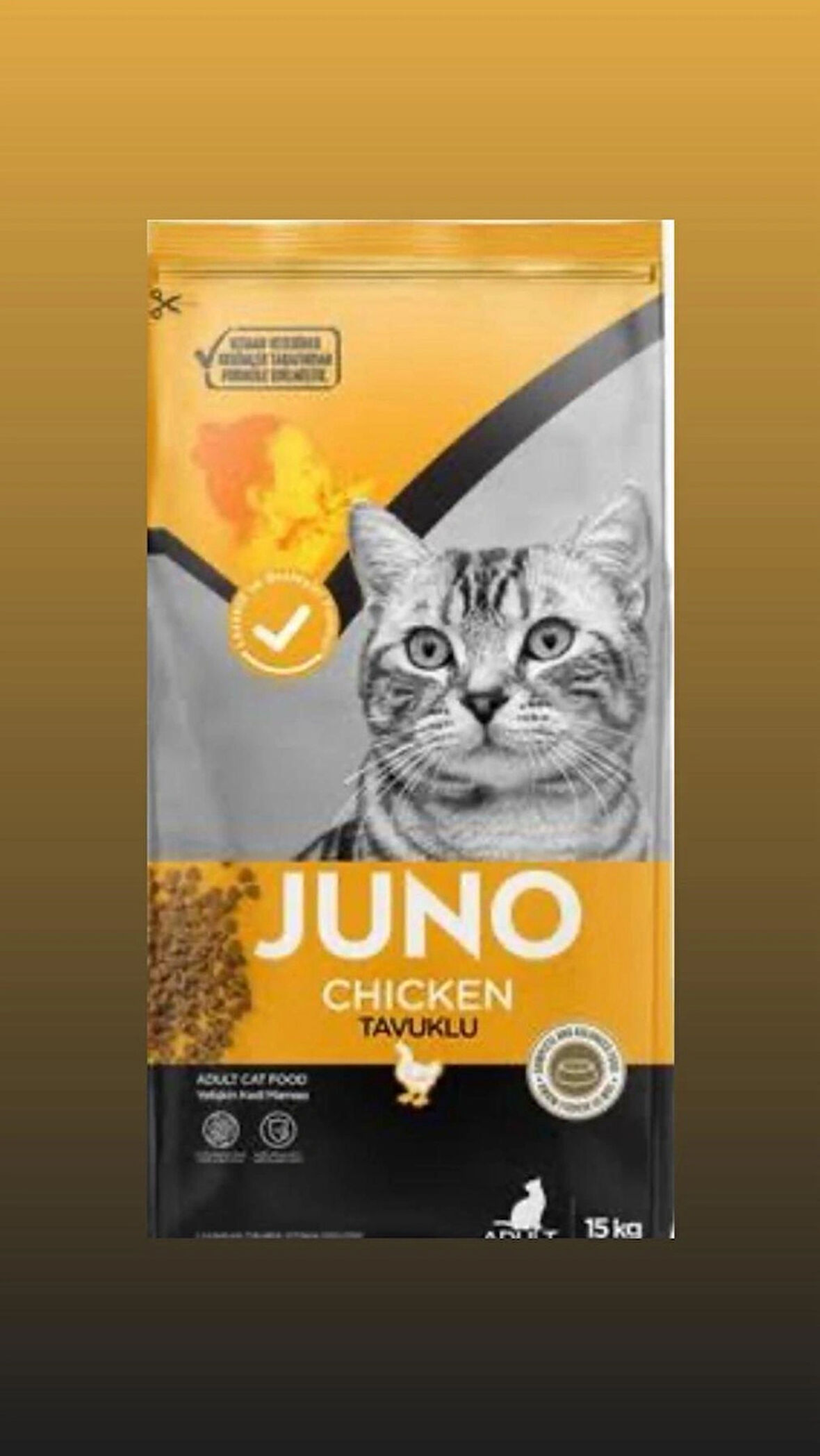 JUNO Yetişkin Tavuklu Kedi Mama 15 Kg