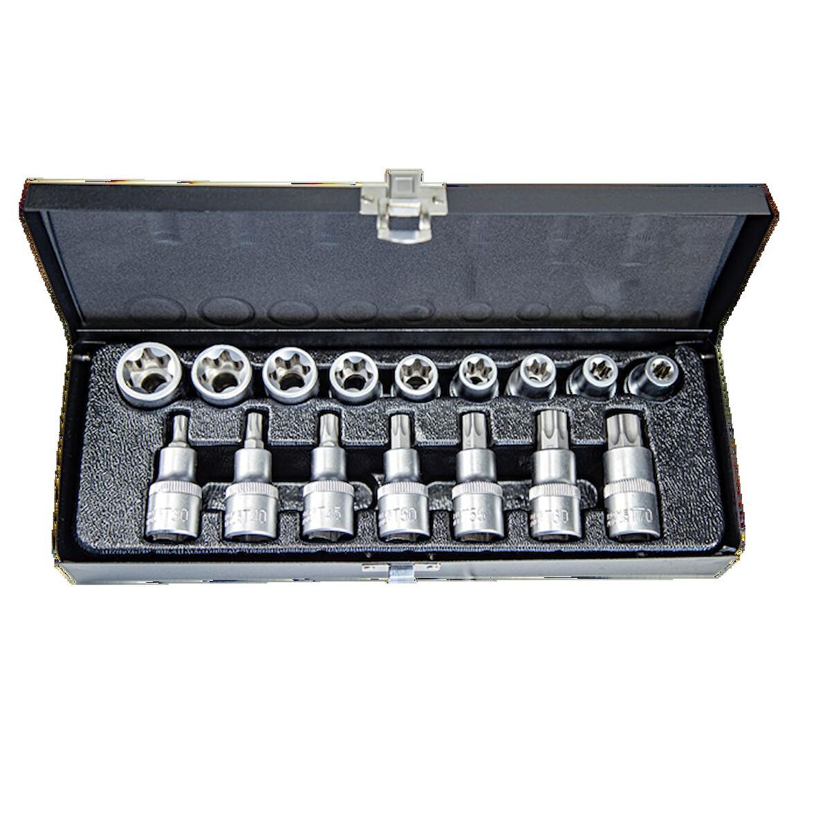 NT Tools NCSET83 16 Parça 1/2" CR-V Torx ve E Tipi Torx Lokma Seti