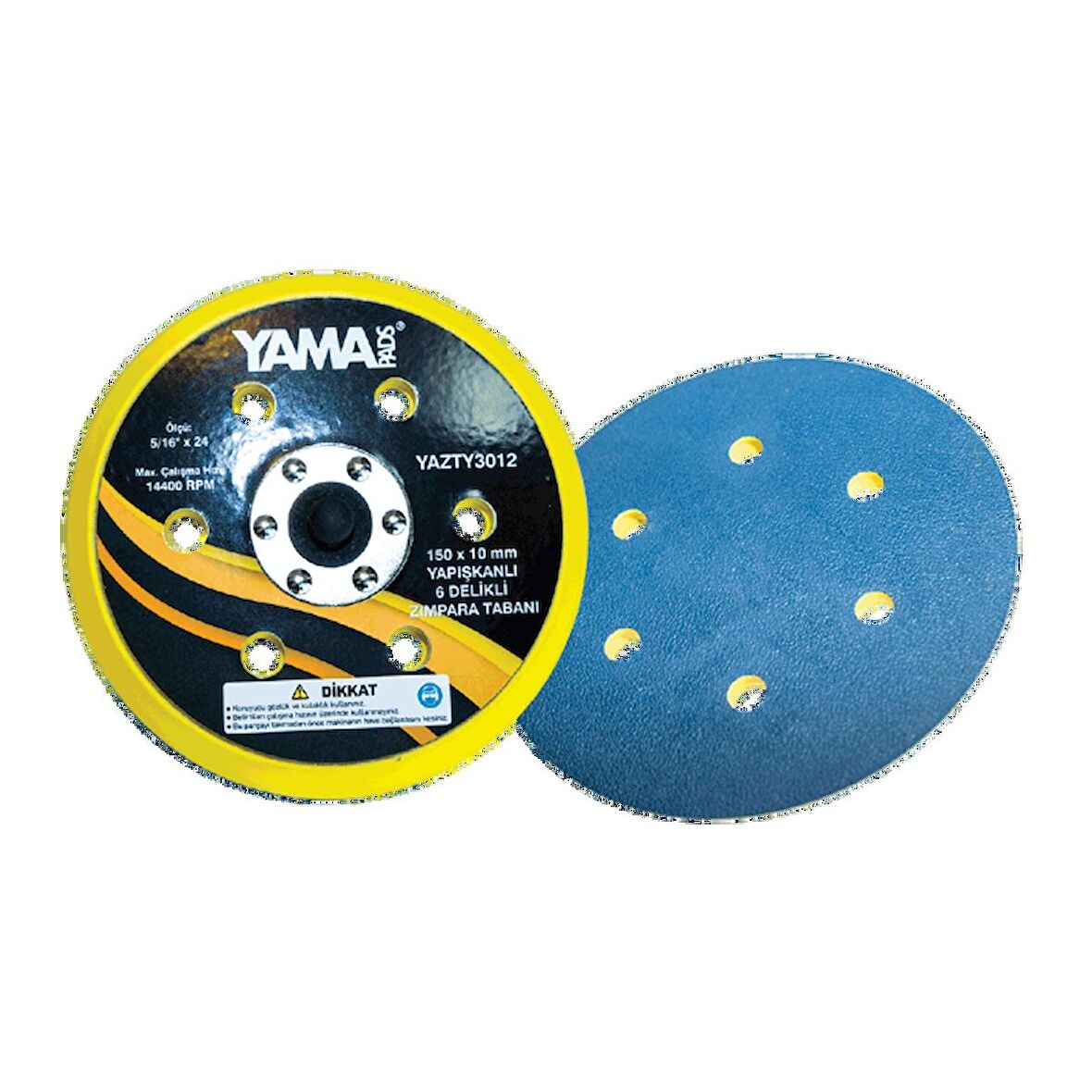 Yama Pads YTY3012 6.0" 150x10 mm. 6 Delikli Yapışkanlı Zımpara Tabanı