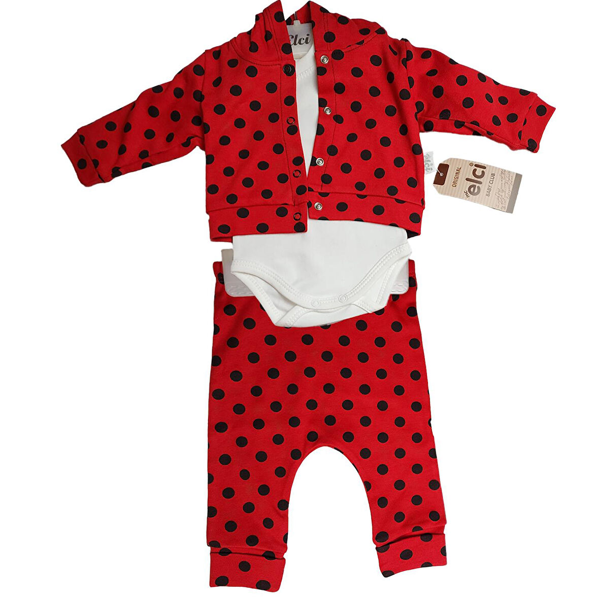 Unisex Bebek Takım 3'lü Set: MCELCI %100 Pamuk Organik Bebek Giyim