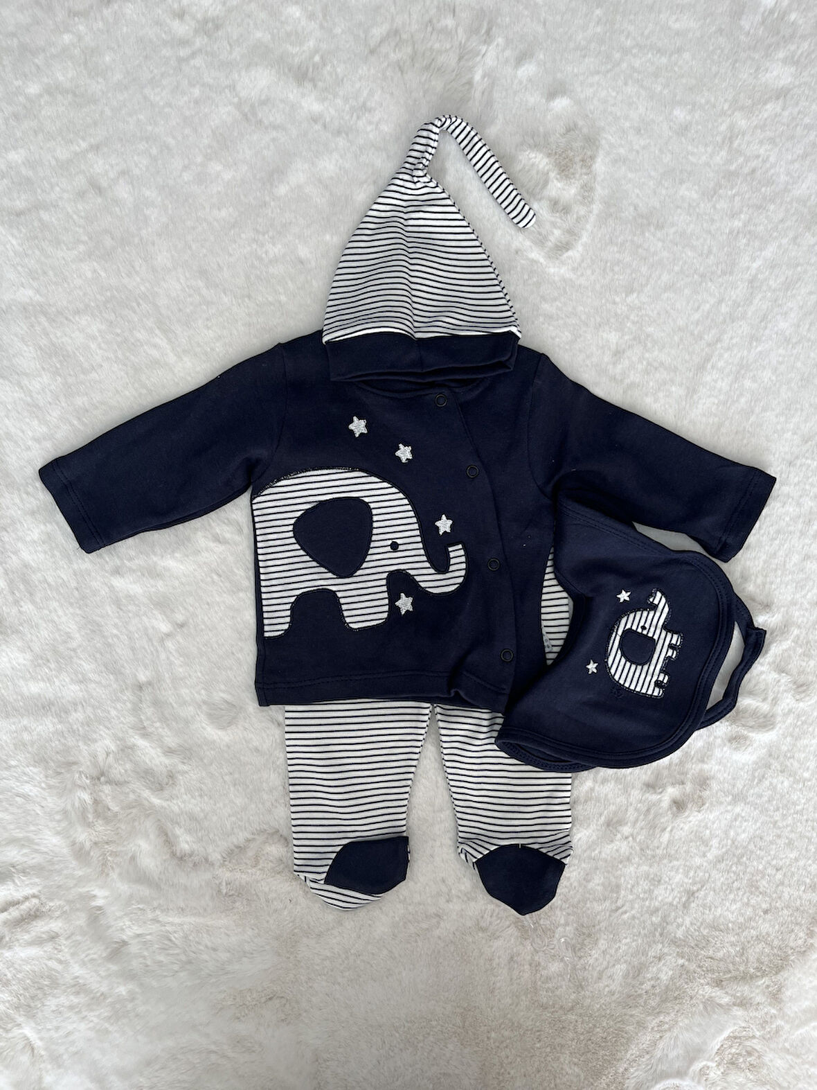 Fil Nakışlı 4'Lü Set