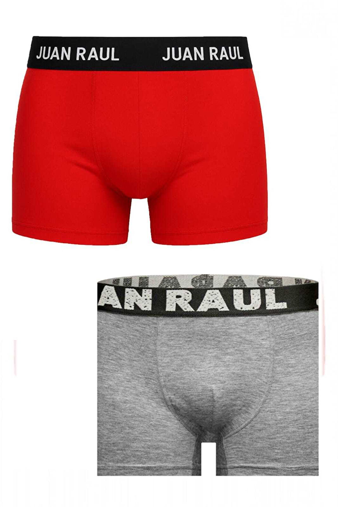 DeepSEA Erkek Gri-Kırmızı Boxer Seti – Esnek, Rahat ve Nefes Alan Kumaş 2'li Boxer 2603121