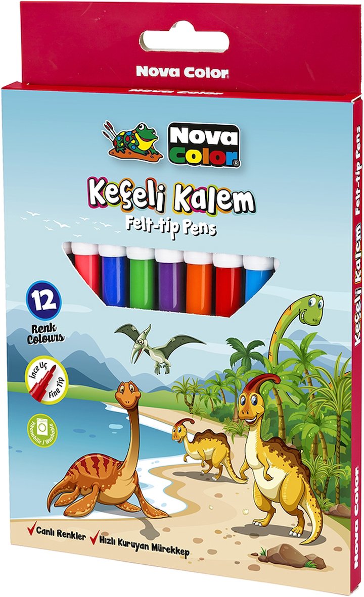 Nova Color Keçeli Kalem 12 Renk Set Nc-871