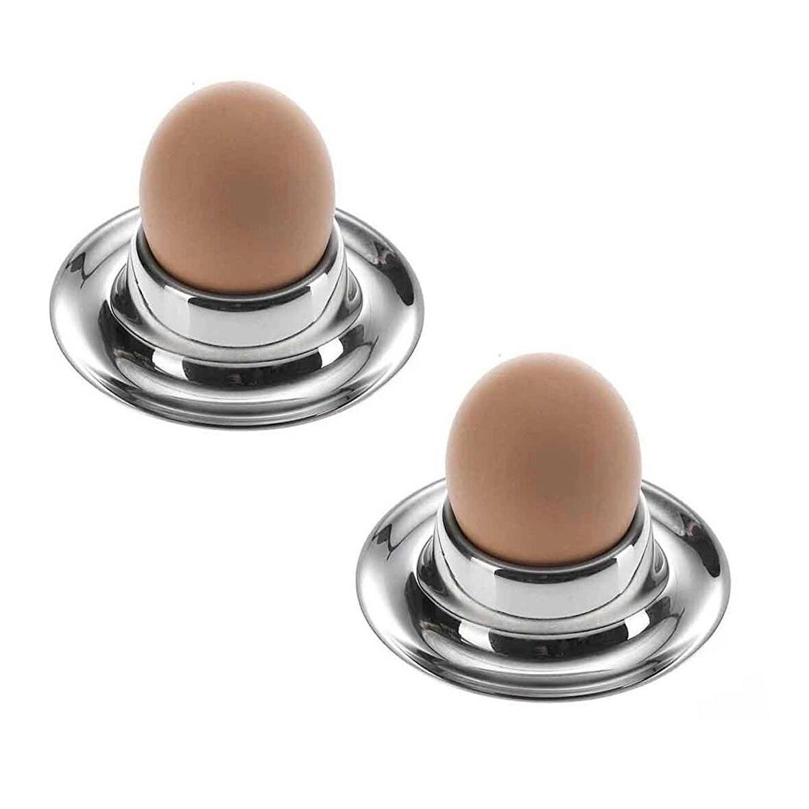 Reyo 2 Adet Paslanmaz Çelik Haşlanmış Yumurta Tutucu, Kadeh Yumurtalık, Ev, Cafe Otel, Restaurant Yumurta Standı
