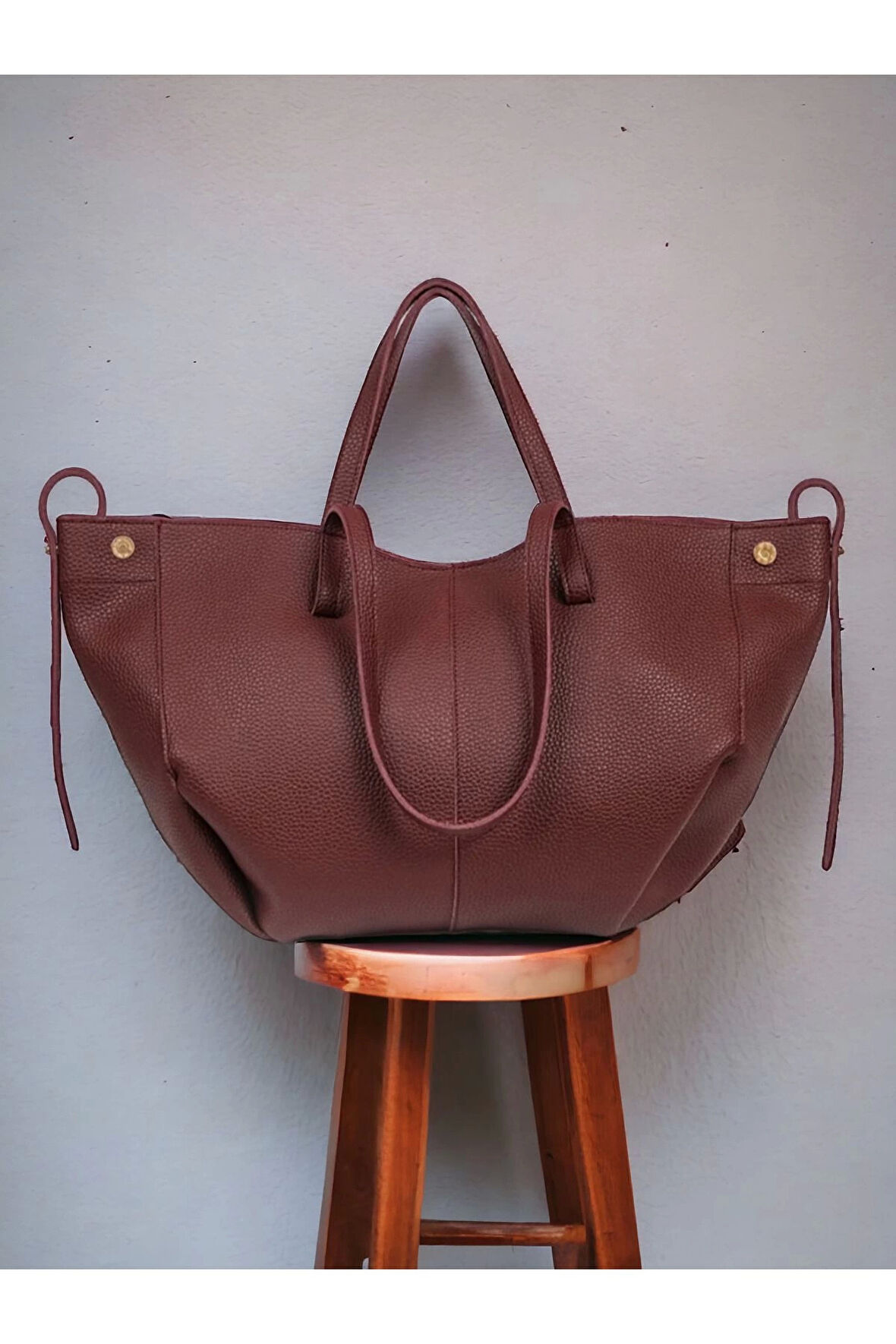 Robin Bordo Big Shopper Cüzdanlı Kadın Omuz Çantası