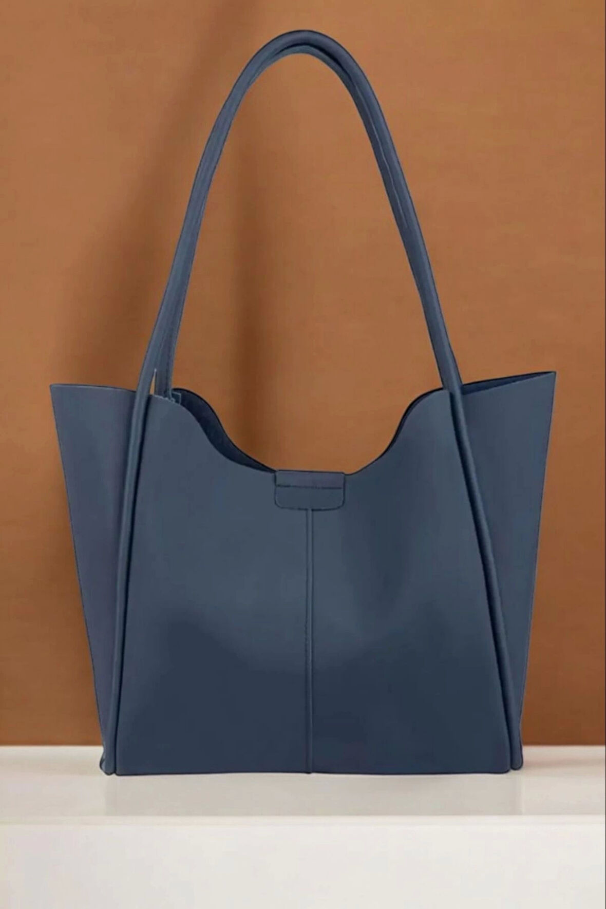 Clementine Lacivert Tote Kadın Fermuarlı Omuz Çantası