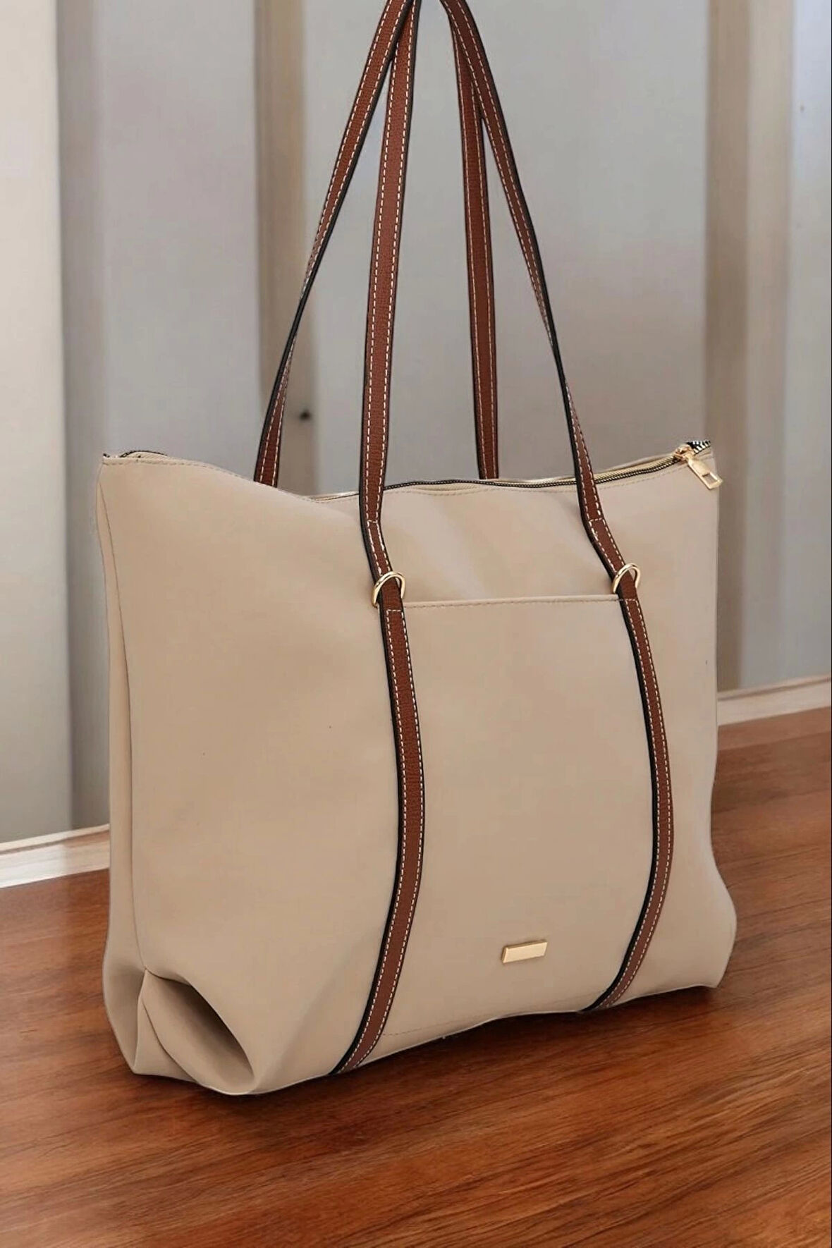 Lacey Vizon-Taba Şeritli Shopper Kadın Omuz Çantası