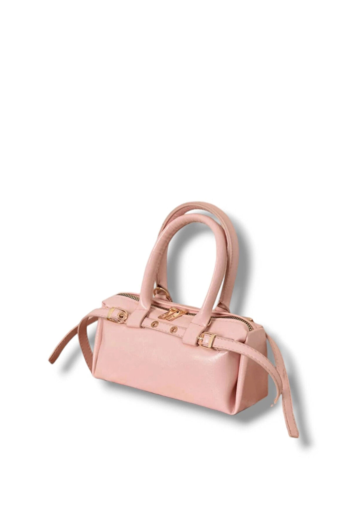 Libby Pembe Kadın Mini Kemer Detaylı El Ve Omuz Çantası