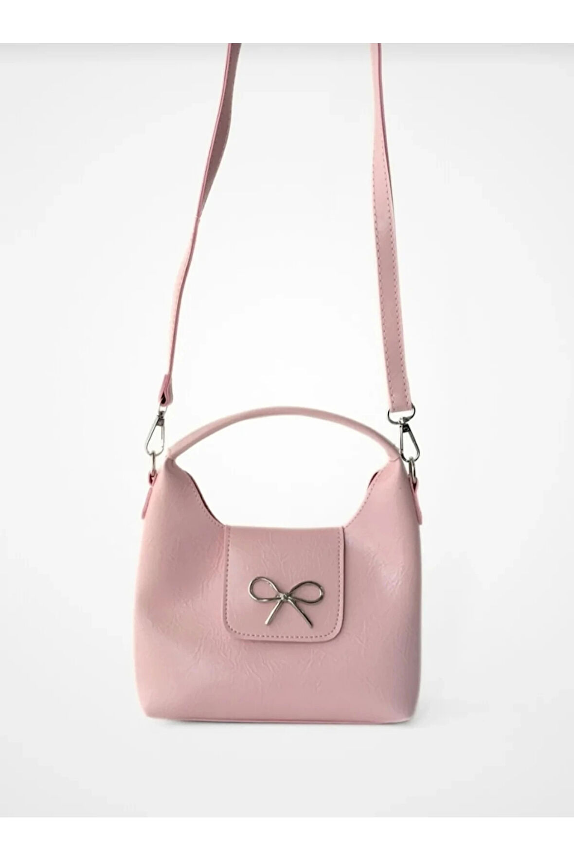Ribbon Pembe Mini Kadın El Kol Ve Omuz Çantası
