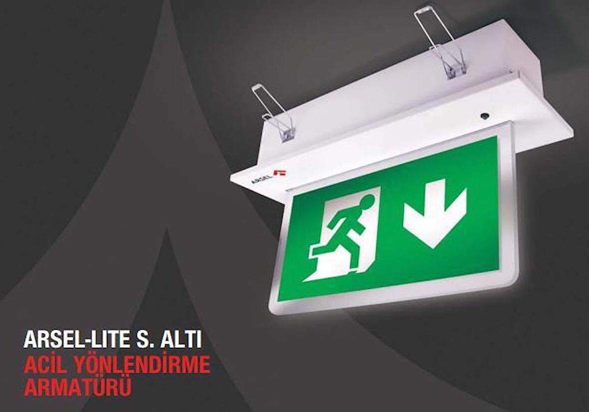 Arsel Dali-Arselite AE-2123-L-DALİ Sıva Altı Acil Çıkış Yönlendirme Armatürü Kesintide 180 Dak. Yanan 500 Lümen LED