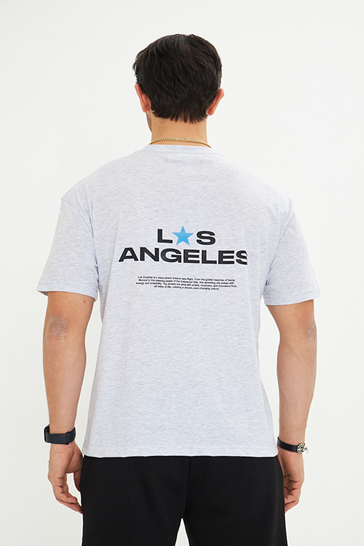 Los Angeles Baskı %100 Pamuk Oversize Erkek Tişört