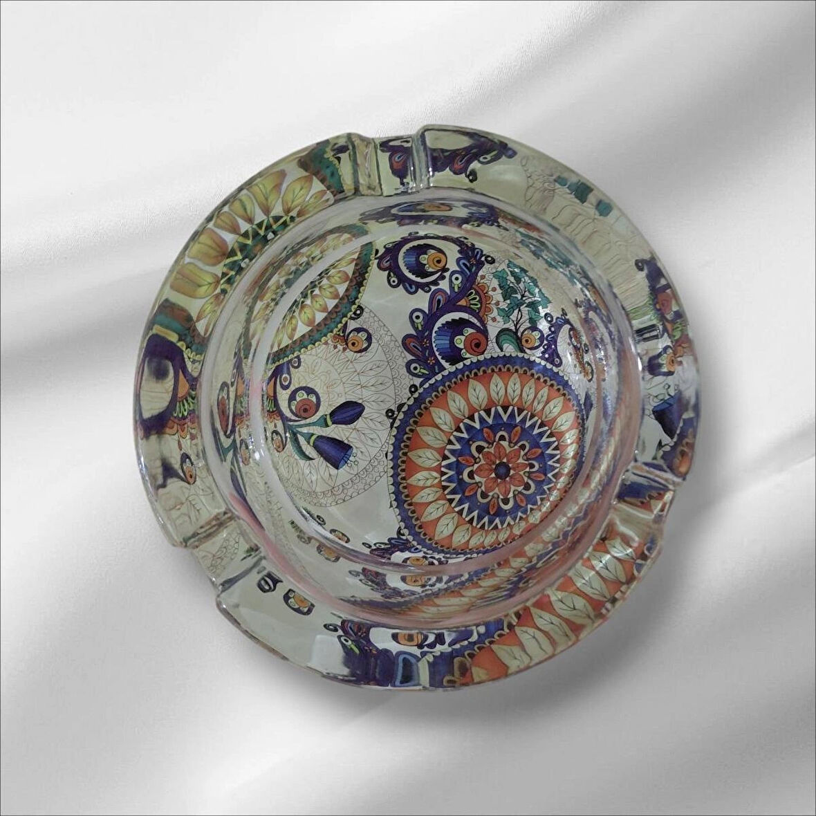 Desen İşlemeli Cam Küllük