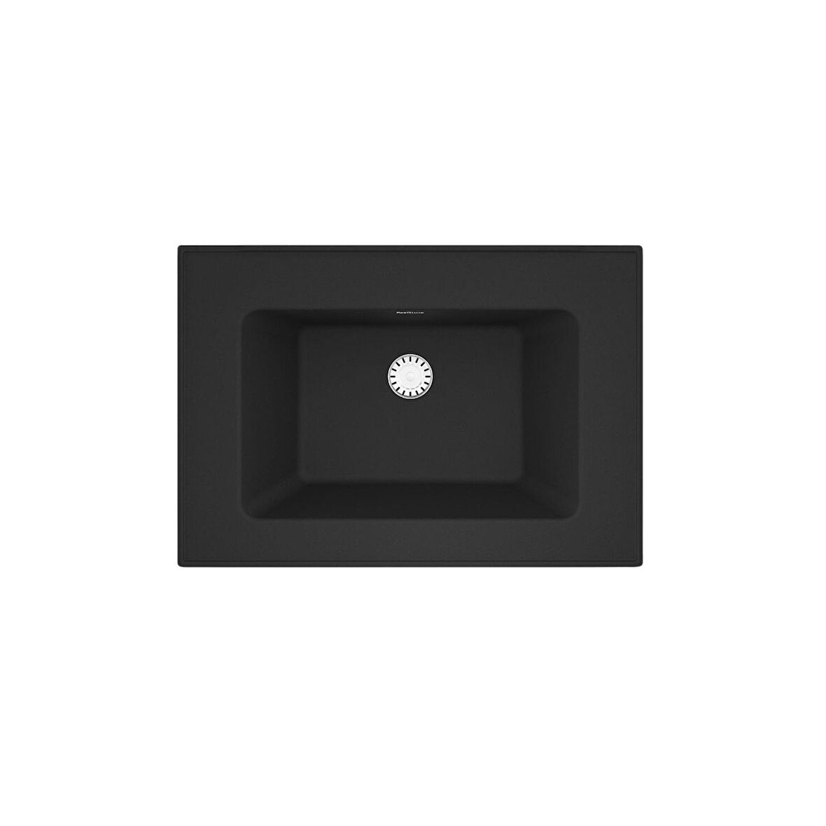 Real Stone ZENITH 65 Etajerli Siyah Granit Banyo Lavabosu 65x45