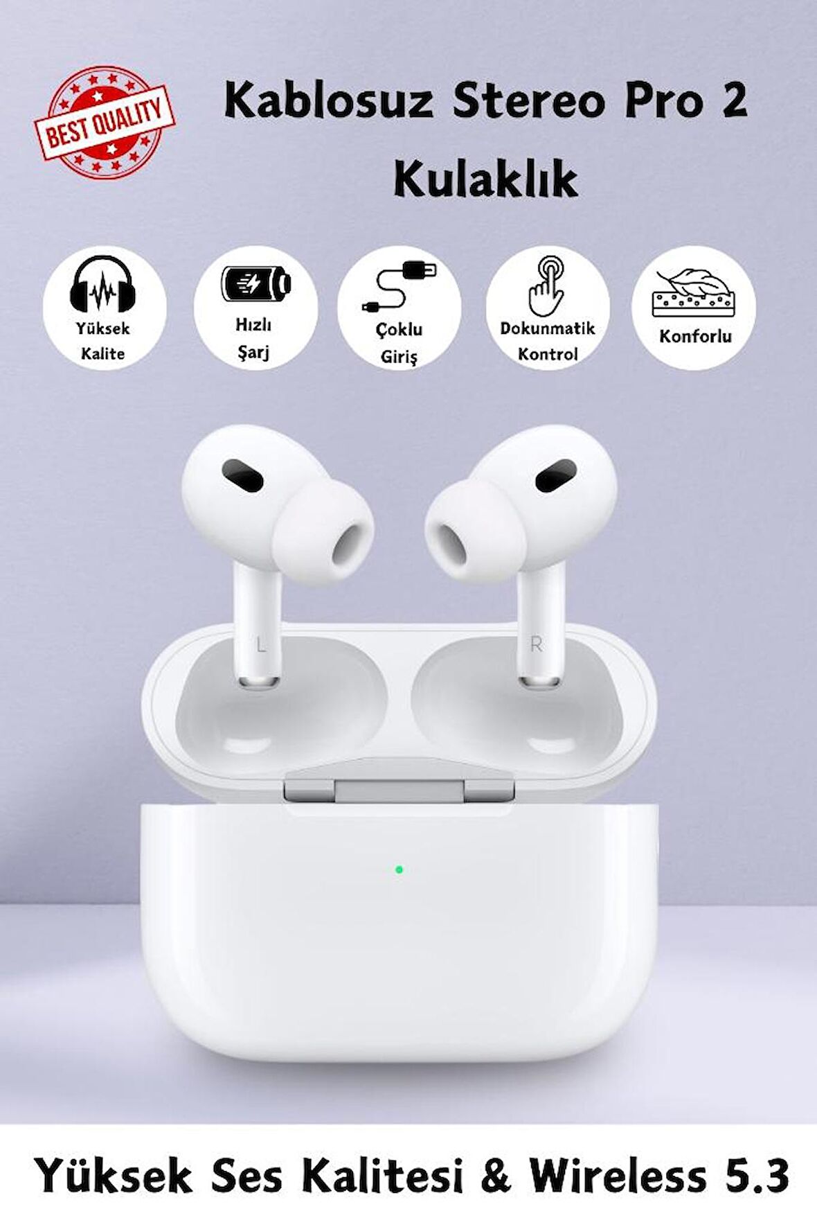 Pro 2. Nesil Airpods2 Kablosuz Kulakiçi Bluetooth Kulaklık Mikrofonlu Magsafe Android İos Uyumlu