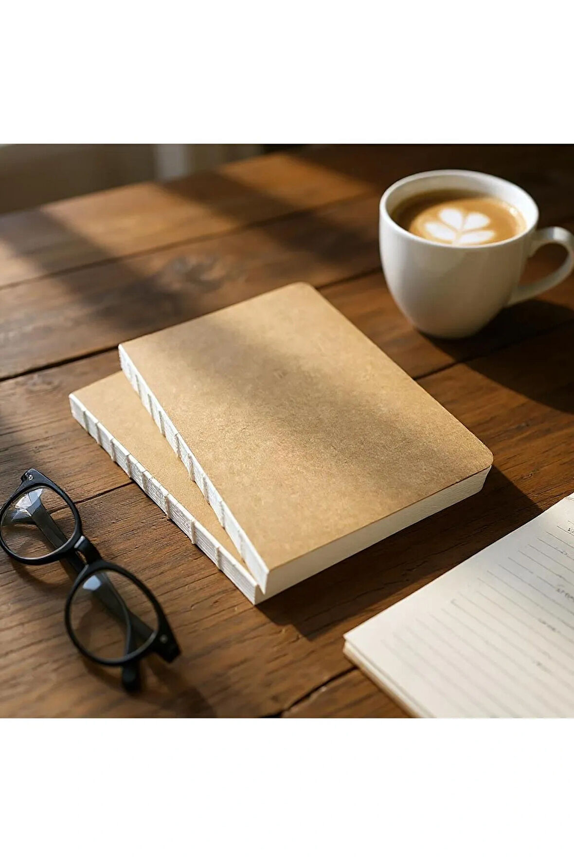 Özel Tasarım Kraft Kapaklı A5 Enzo Kareli Defter - 180 Derece Açılabilir, %100 El Işçiliği