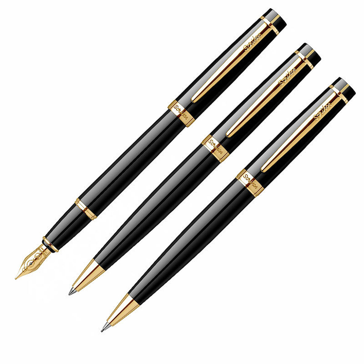 İsminize Özel Scrikss 38 Siyah Altın Klips 3 Lü Set D.K+T.K+V.K