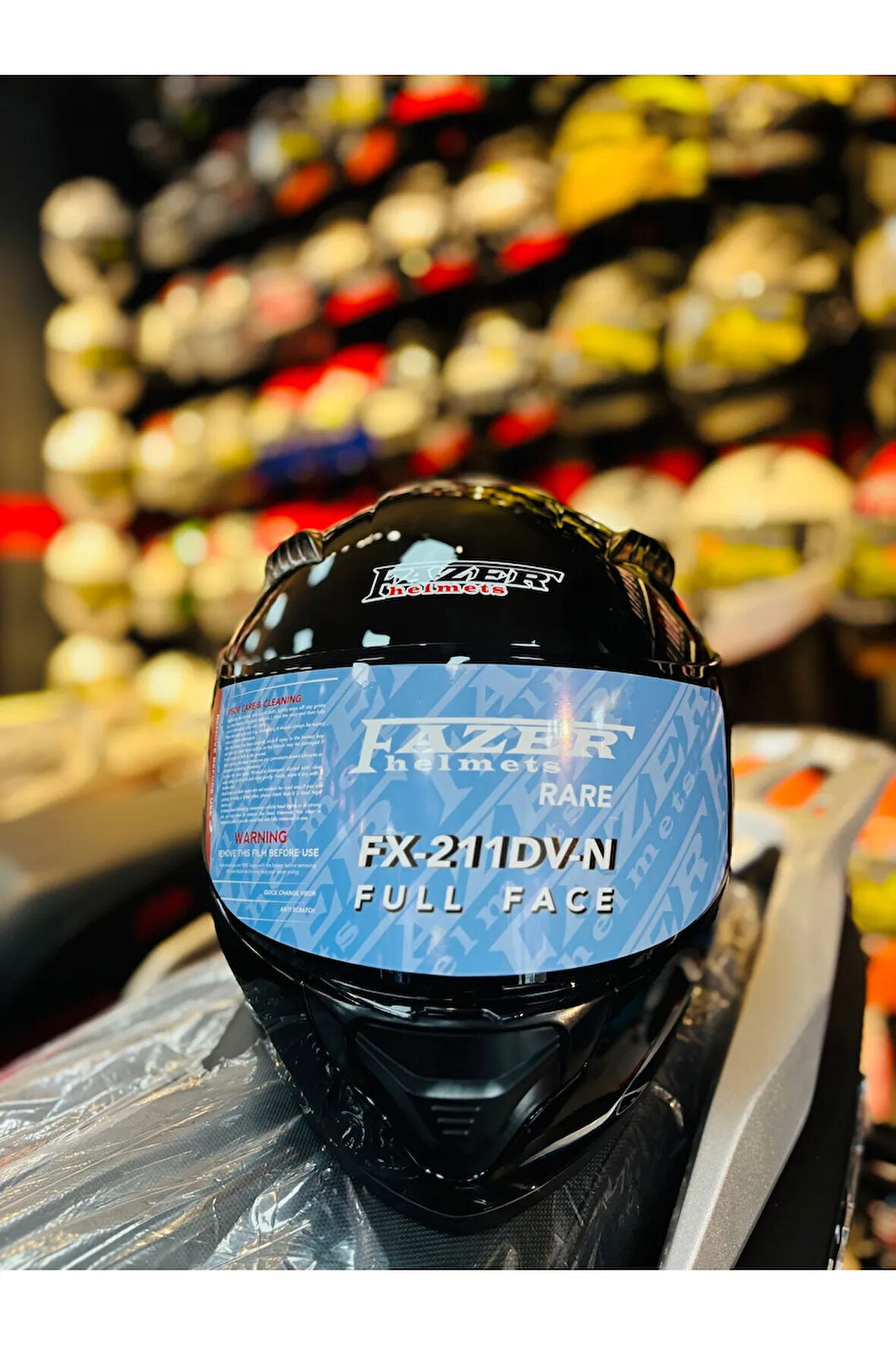 Fazer Siyah Vizör Shin Black Full Face Güneş Vizörlü Motosiklet Kaskı