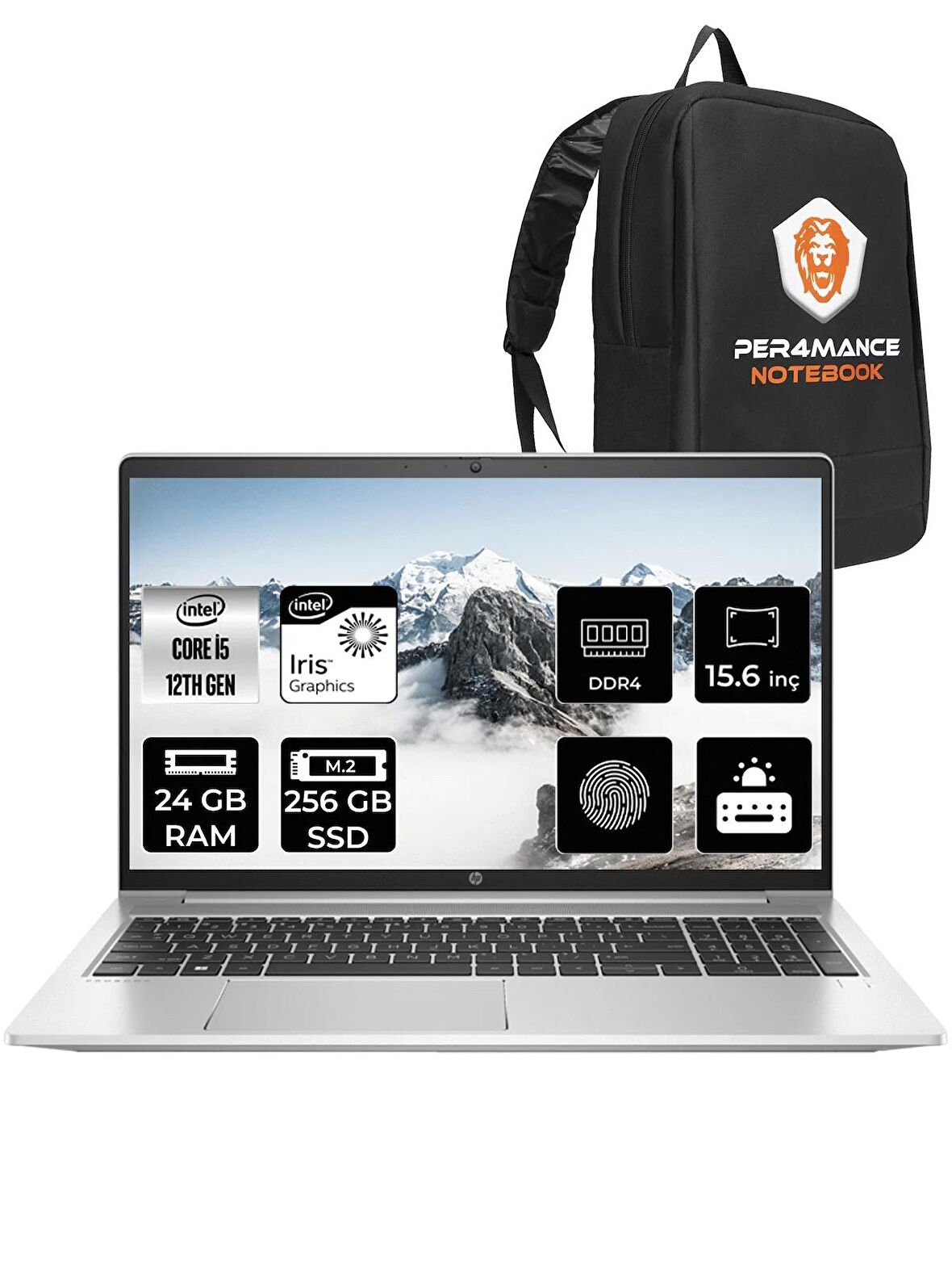 HP Probook 450 G9 i5 1235U 24GB 256GB SSD 15.6" FHD FDOS 6S6Z1EA & PER4 ÇANTA