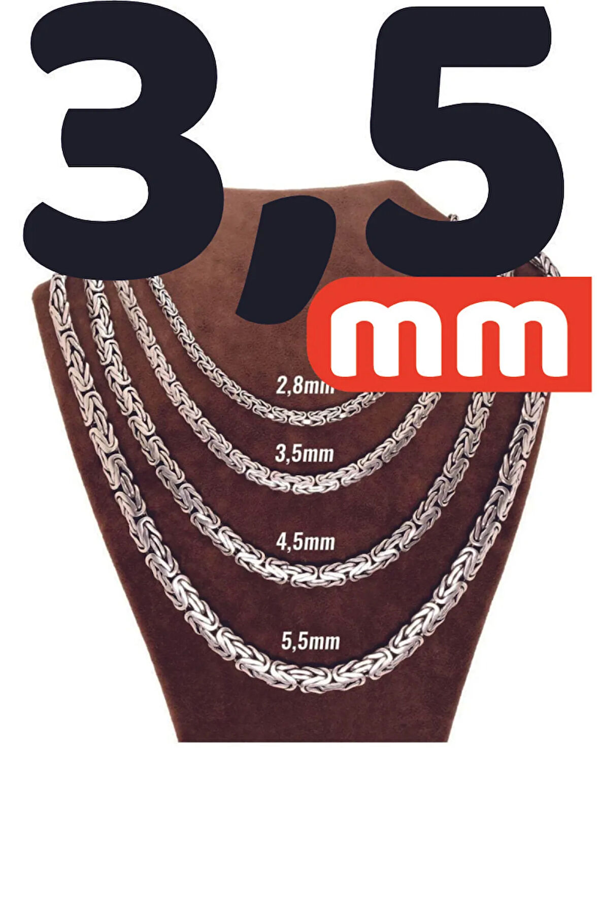 3.5mm Yassı Ezme Kral Model 925 Ayar Gümüş Erkek Kolye Zincir 1548620855