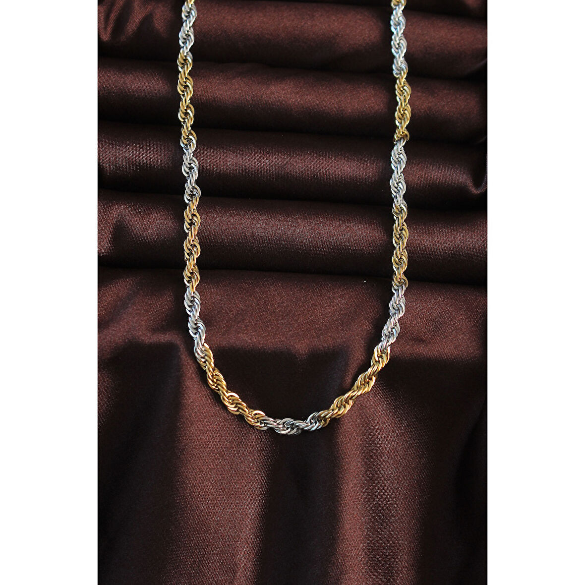 316L Çelik Çift Renk Burgu Tasarımlı Kolye