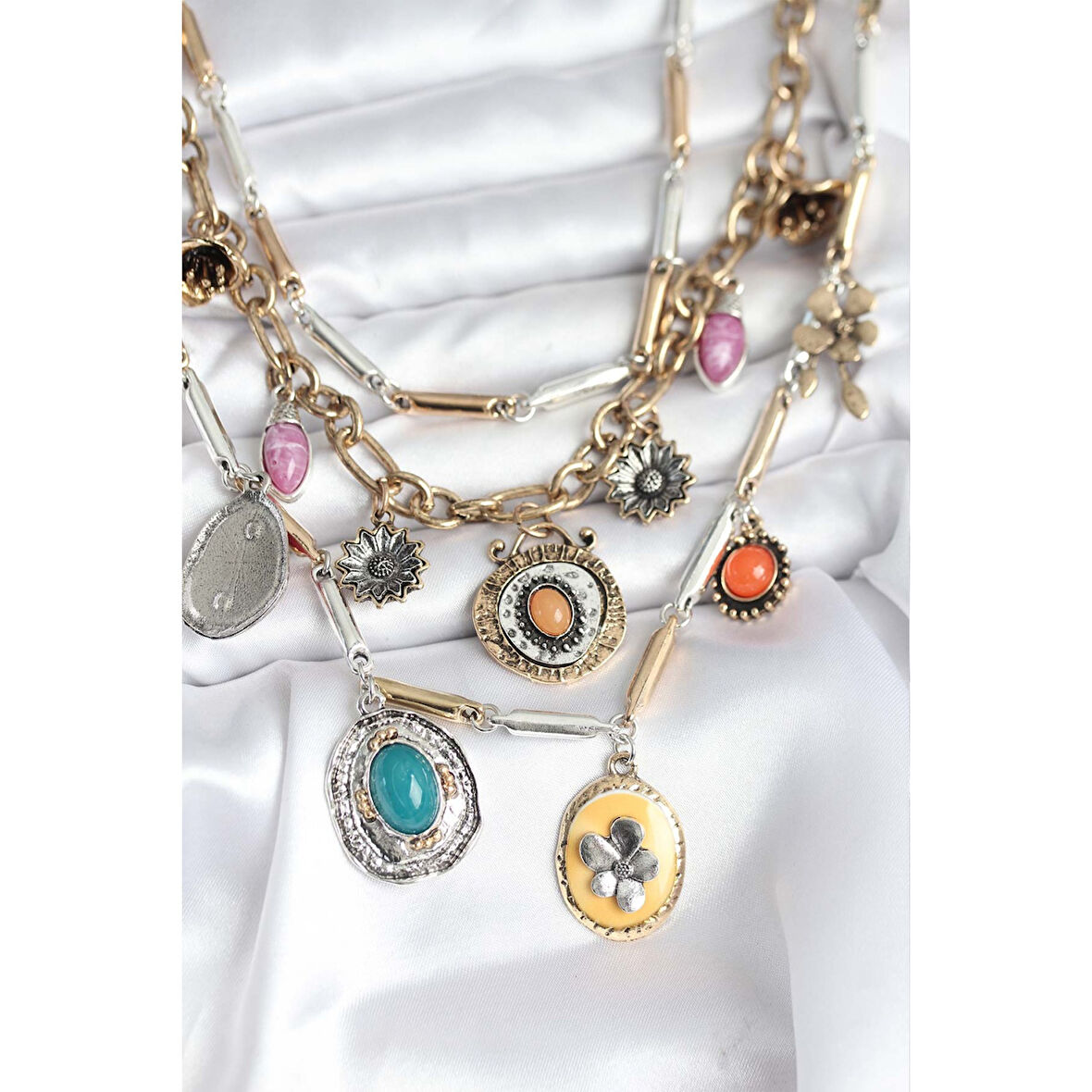 Pirinç Otantik Kolye Seti