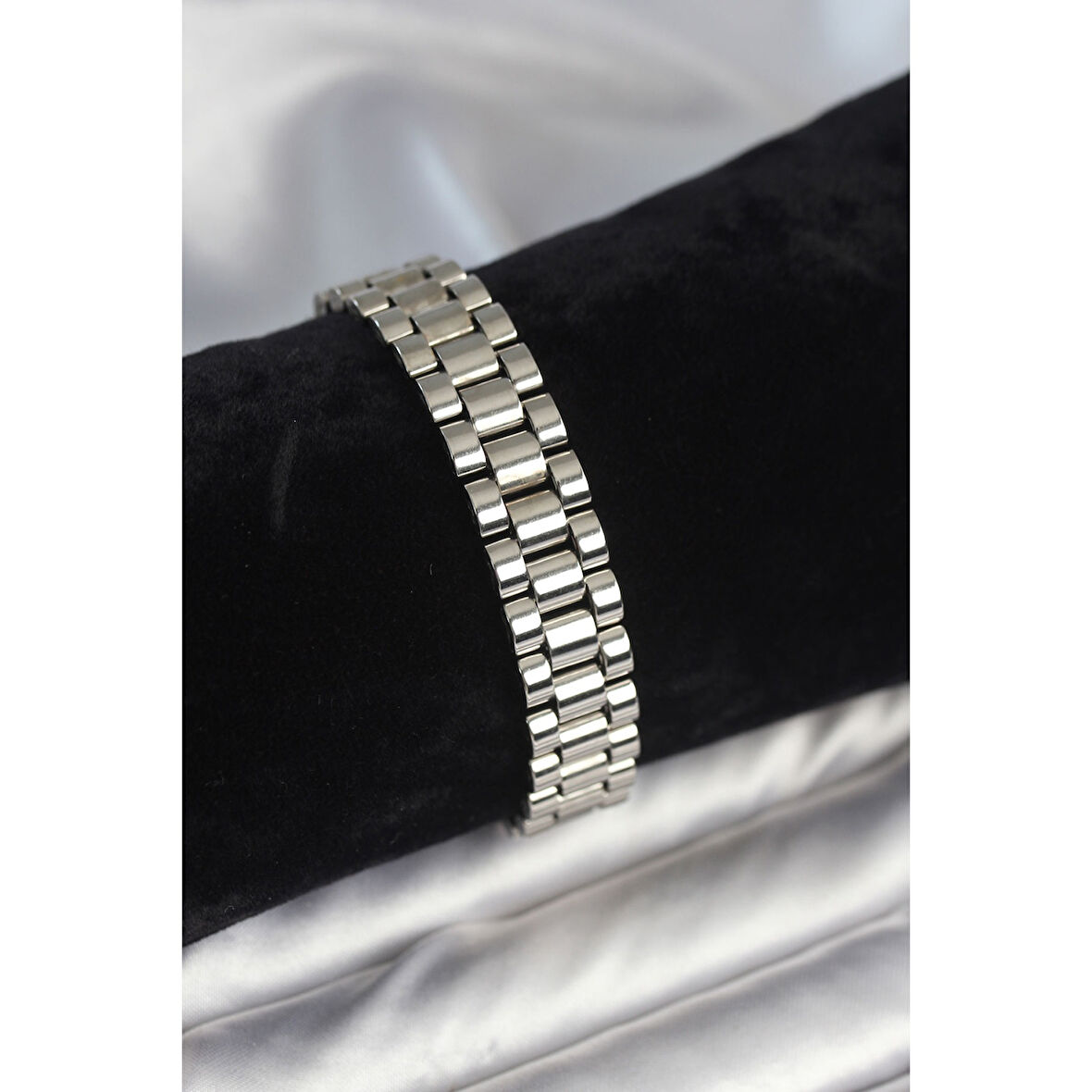 316L Çelik Gümüş Renk 12 mm Kalınlık Erkek Bileklik