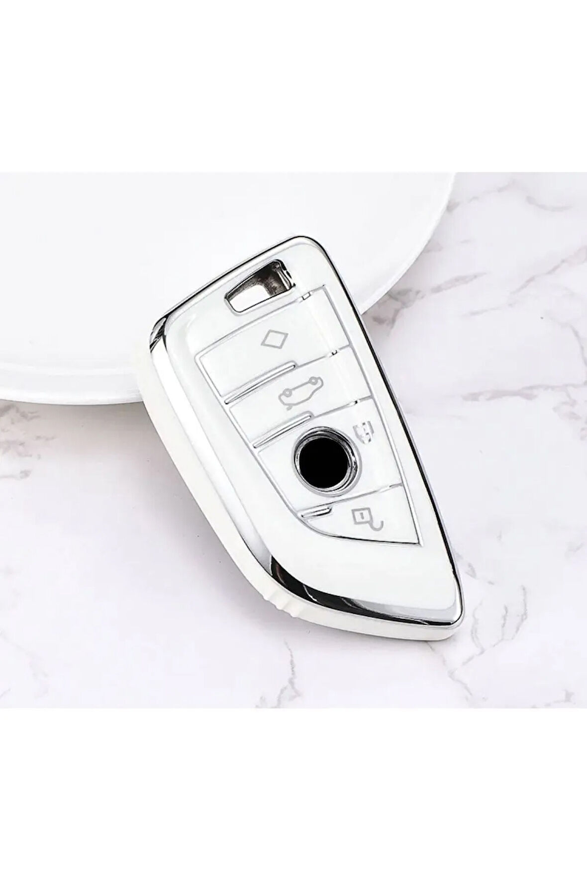 Bmw F20 Parlak Beyaz Silver Anahtar Kılıfı