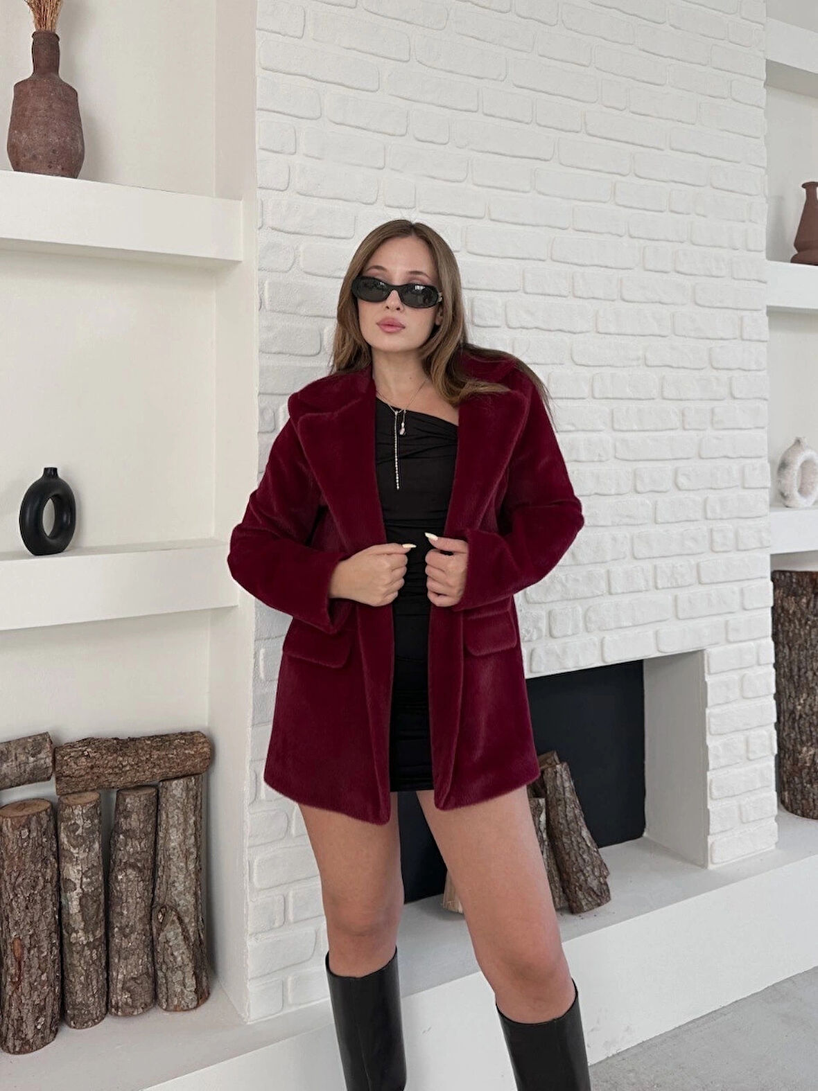 Fok ceket premıum kalite bordo st255860