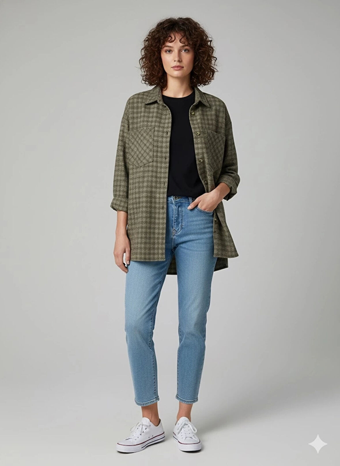 Çift cepli oduncu gömlek vizon ha1212789