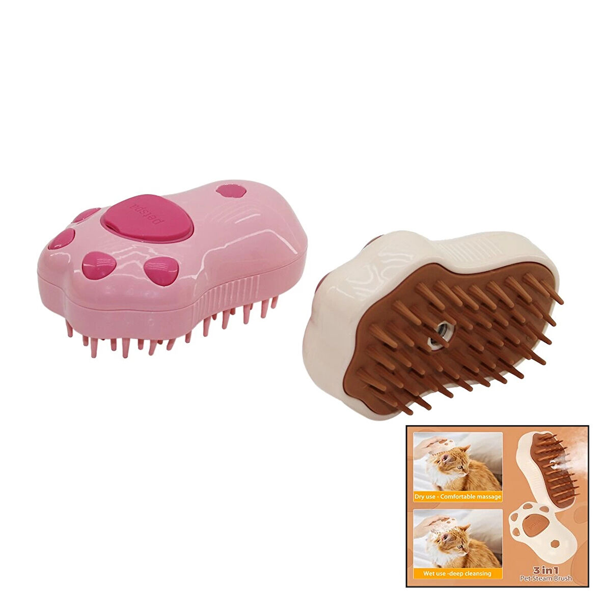 PATİ ŞEKİL- USB ŞARJLIBUHARLI=SU HAZNELİKEDİ- KÖPEK- EVCİL HAYVAN YIKAMAFIRÇASI (5365)