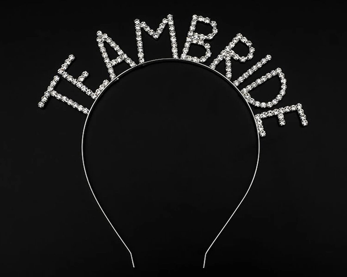 Kristal Taşlı Gümüş Renk Team Bride Gelin Tacı (5365)