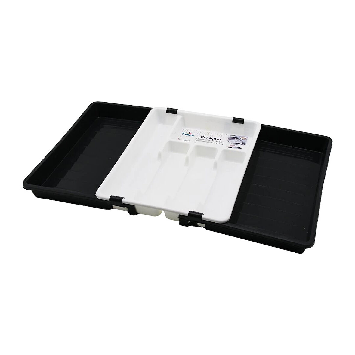 KAYAR KAŞIKLIK İKİ TARAFLI ÇİFT AÇILIR AYARLANABİLİR ÇEKMECE İÇİ 36X69CM (5365)